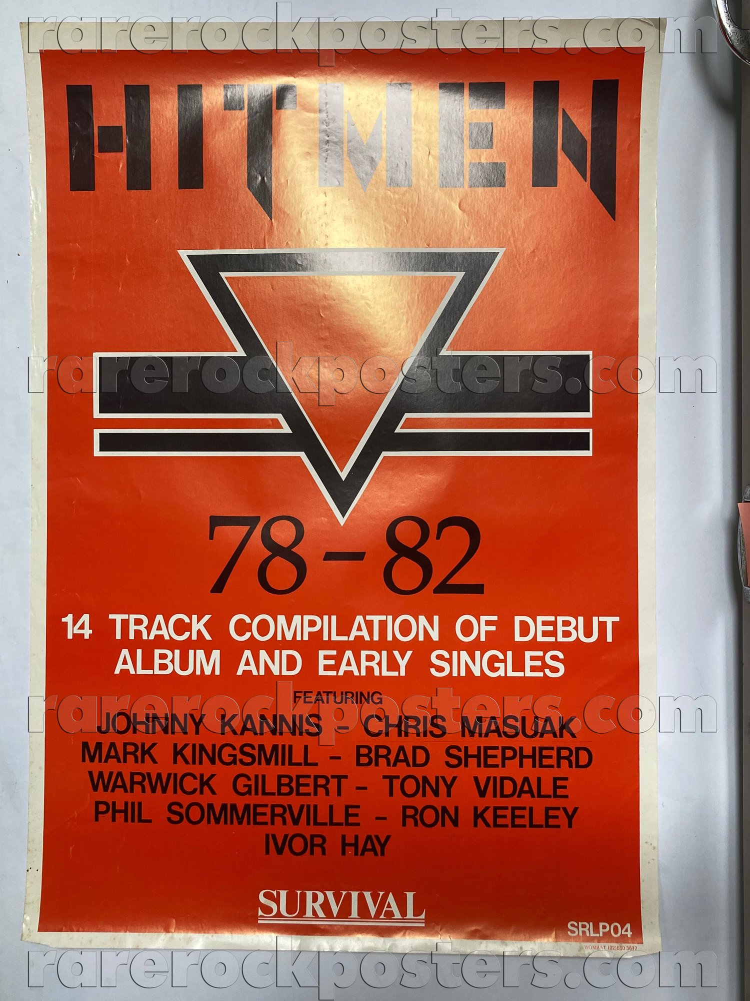 HITMEN ~ 78 - 82 ~ ORIGINAL 1988 AUSTRALIAN RECORD STORE PROMO POSTER