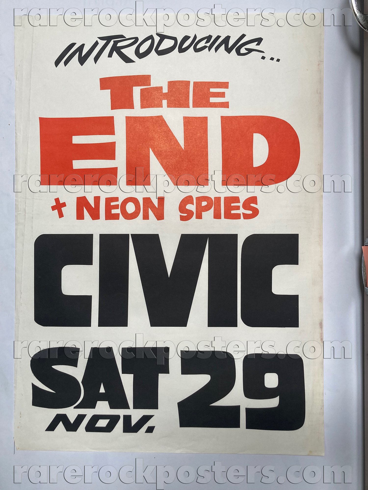 THE END / NEON SPIES ~ ORIGINAL 1980 AUSTRALIAN GIG POSTER ~ CIVIC HOTEL ~ SYDNEY