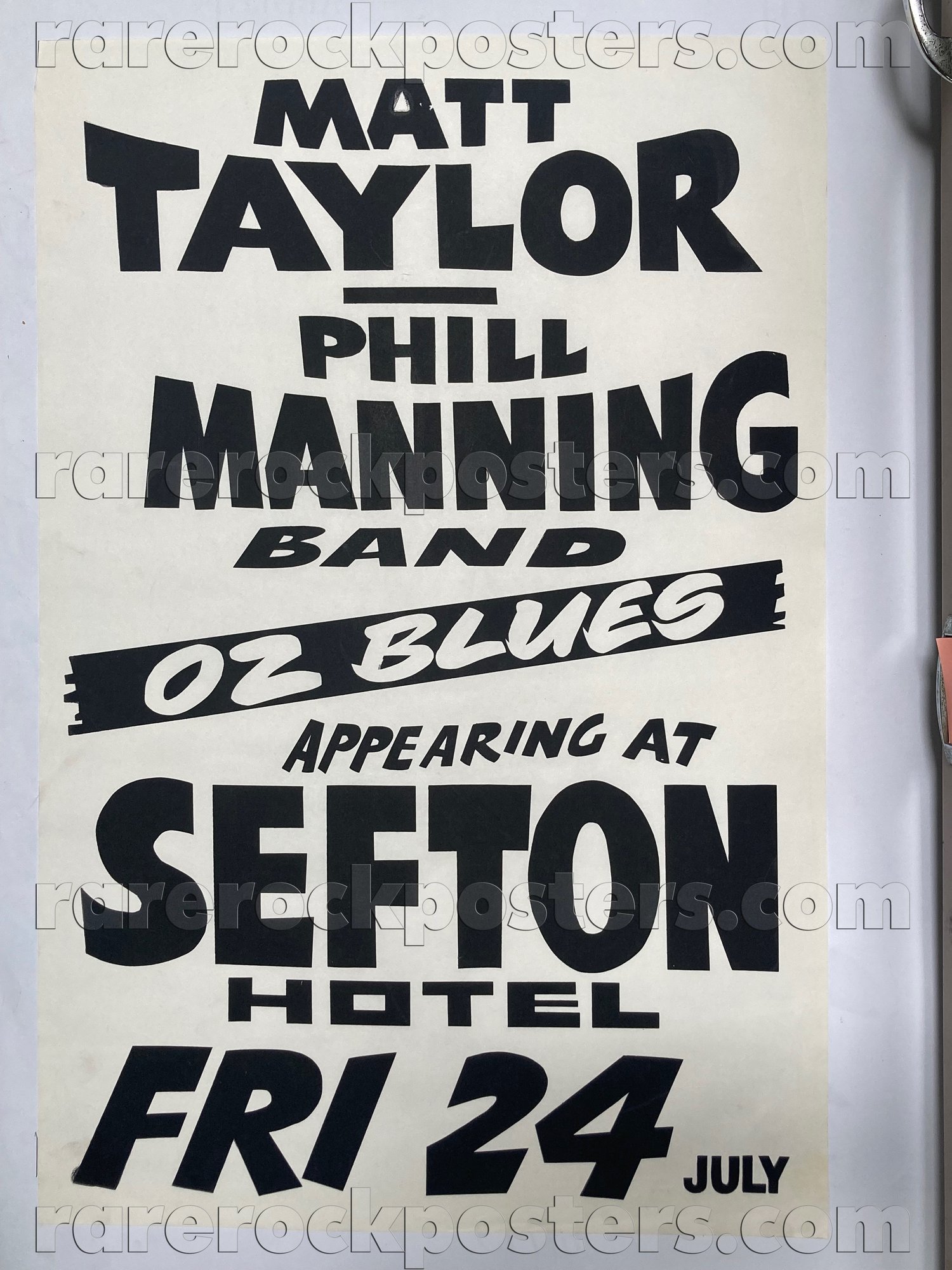 MATT TAYLOR / PHIL MANNING BAND ~ ORIGINAL 1981 AUSTRALIAN GIG POSTER ~ SEFTON ~ SYDNEY