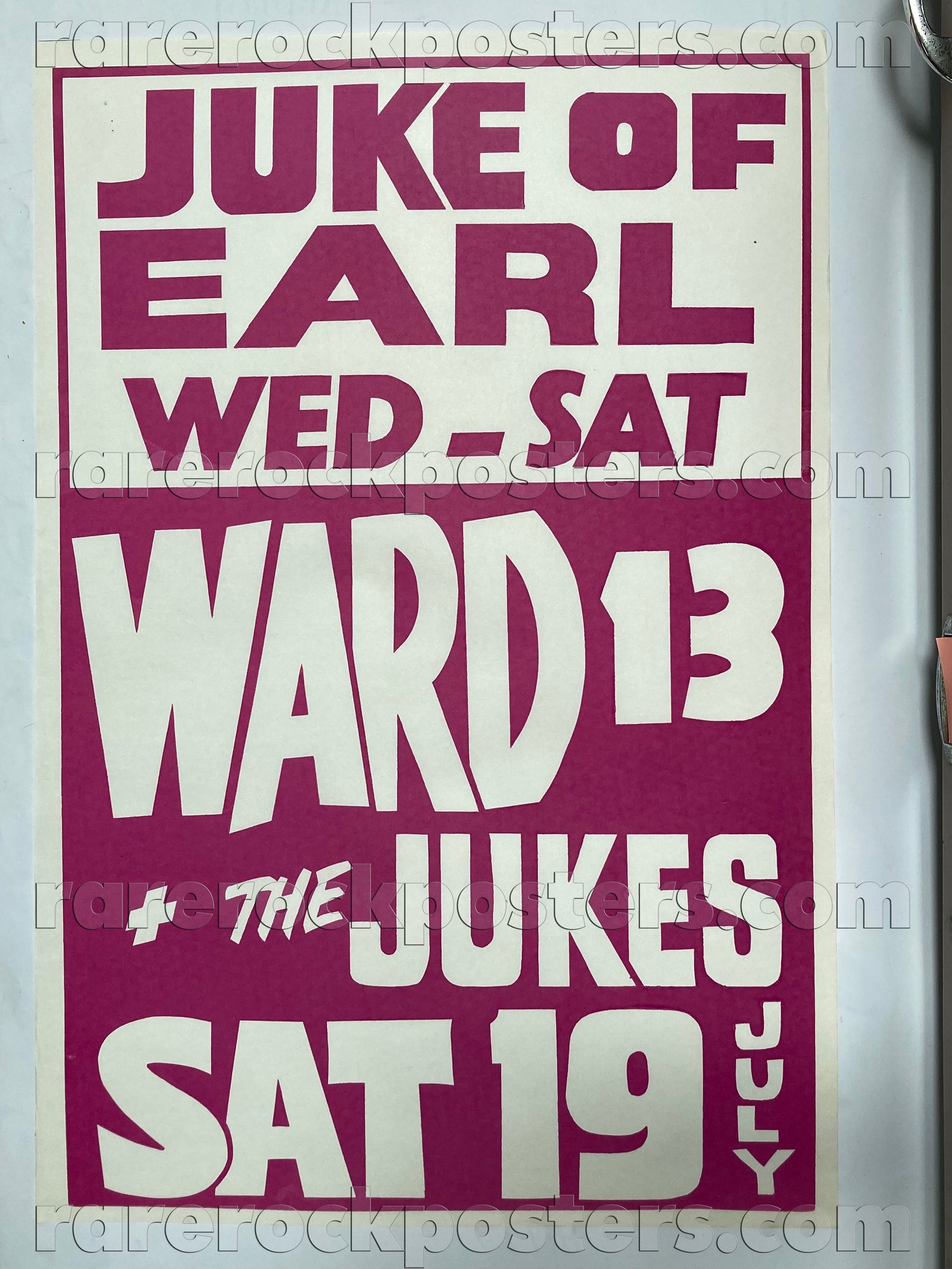 WARD 13 / JUKES ~ ORIGINAL 1981 AUSTRALIAN GIG POSTER ~ DUKE OF EARL ~ SYDNEY