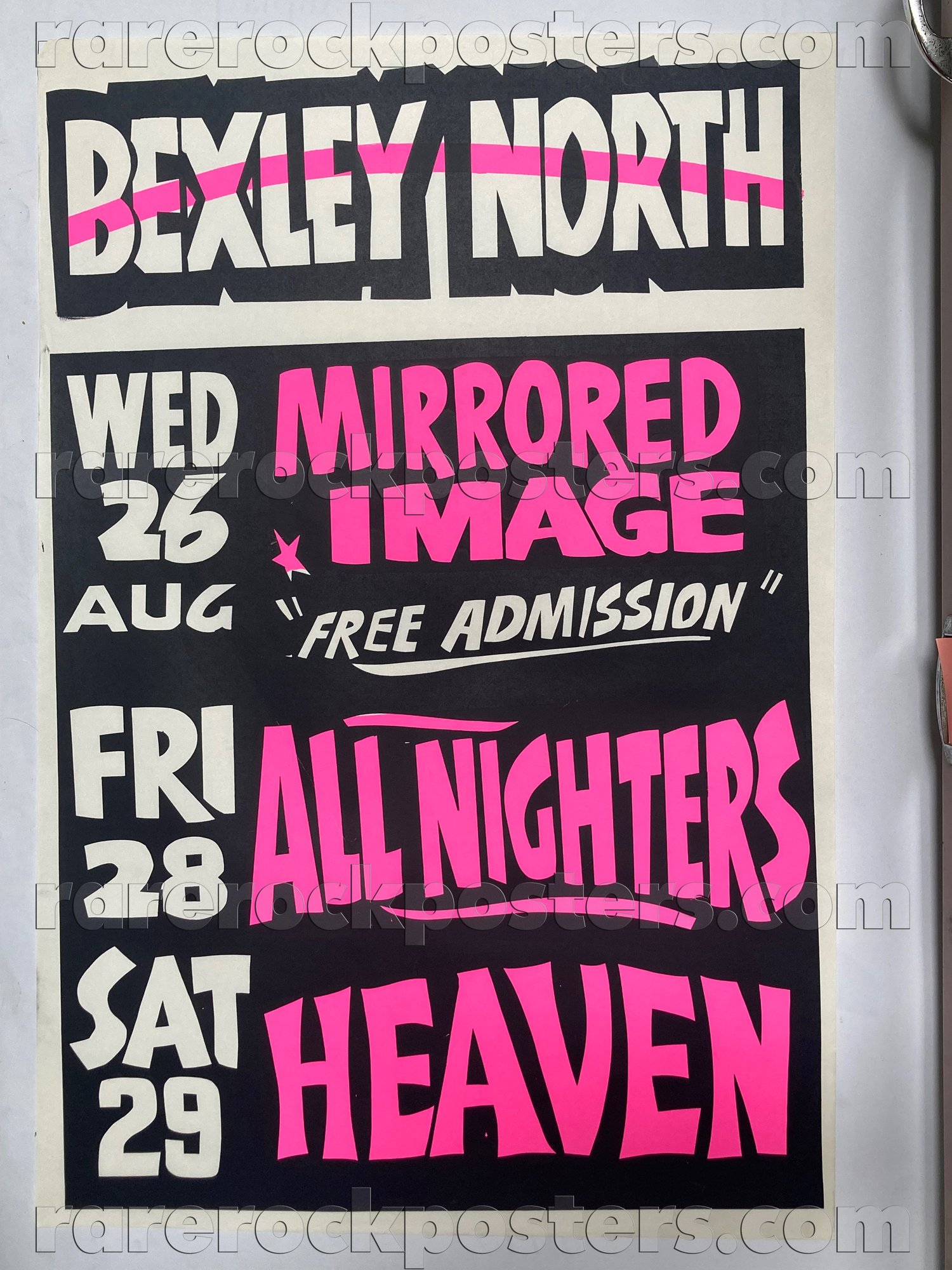 ALLNITERS / HEAVEN / MIRRORED IMAGE ~ ORIGINAL 1981 AUSTRALIAN GIG POSTER ~ BEXLEY NORTH