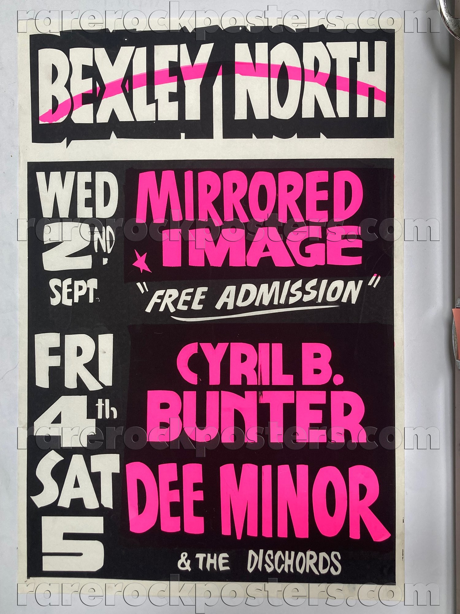 DEE MINOR / CYRIL B BUNTER / MIRRORED IMAGE ~ ORIGINAL 1981 AUSTRALIAN GIG POSTER ~ BEXLEY NORTH