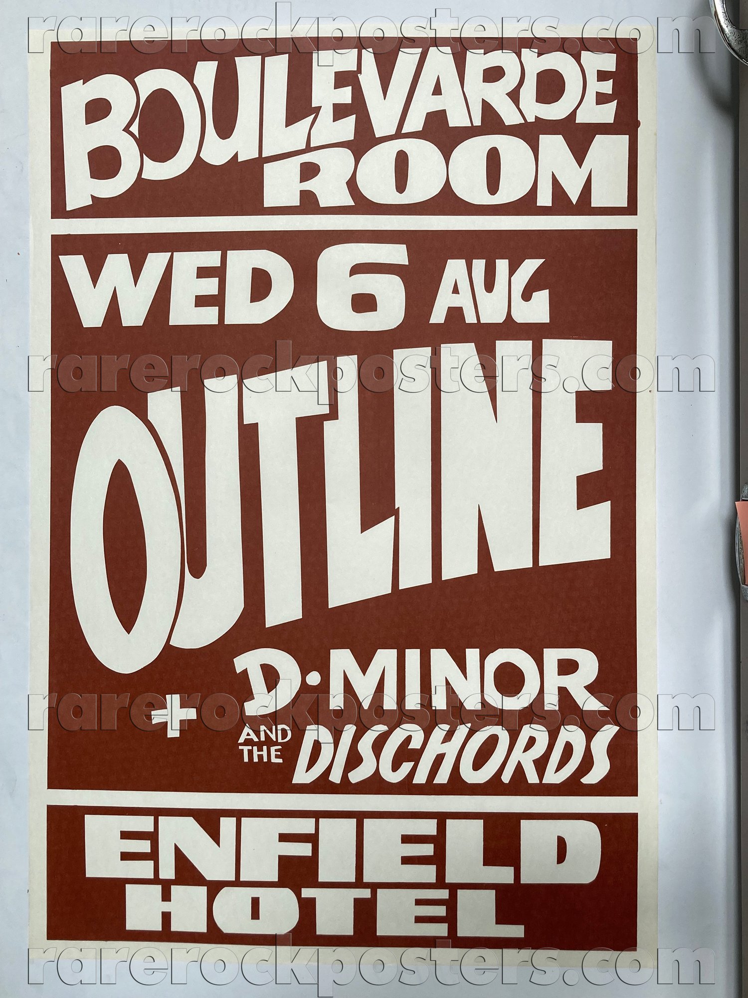 OUTLINE / DEE MINOR & THE DISCHORDS ~ ORIGINAL 1980 AUSTRALIAN GIG POSTER ~ ENFIELD BLVD