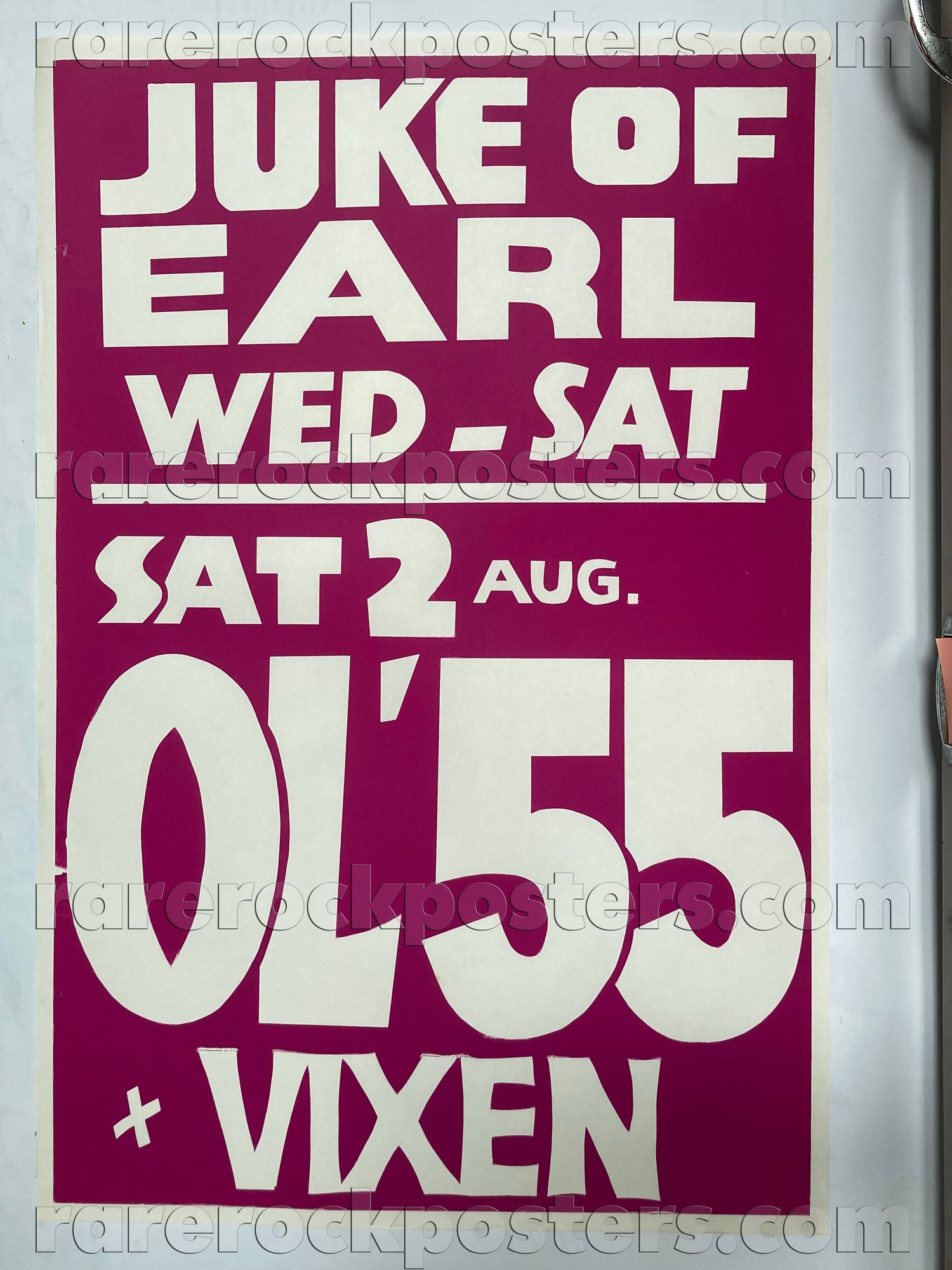 OL '55 / VIXEN ~ ORIGINAL 1980 AUSTRALIAN GIG POSTER ~ DUKE OF EARL ~ SYDNEY ~ EARLWOOD