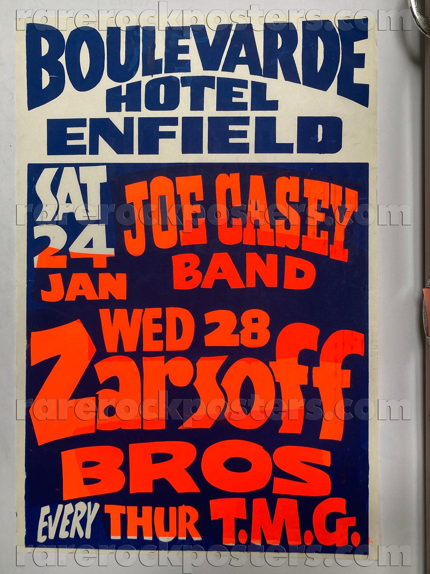 JOE CASEY BAND / T.M.G / ZARSOFF BROS ~ ORIG 1981 AUSTRALIAN GIG POSTER ~ ENFIELD BLVD