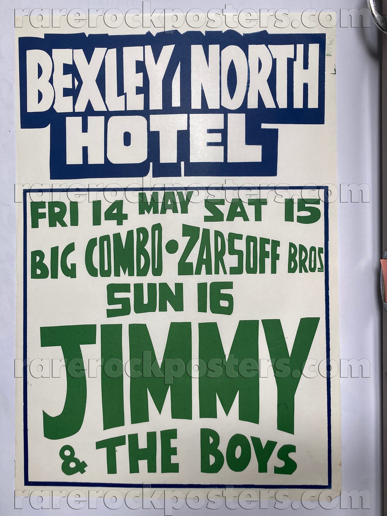 JIMMY & THE BOYS / ZARSOFF BROS / BIG COMBO ~ ORIG 1982 AUSTRALIAN GIG POSTER ~ BEXLEY NORTH