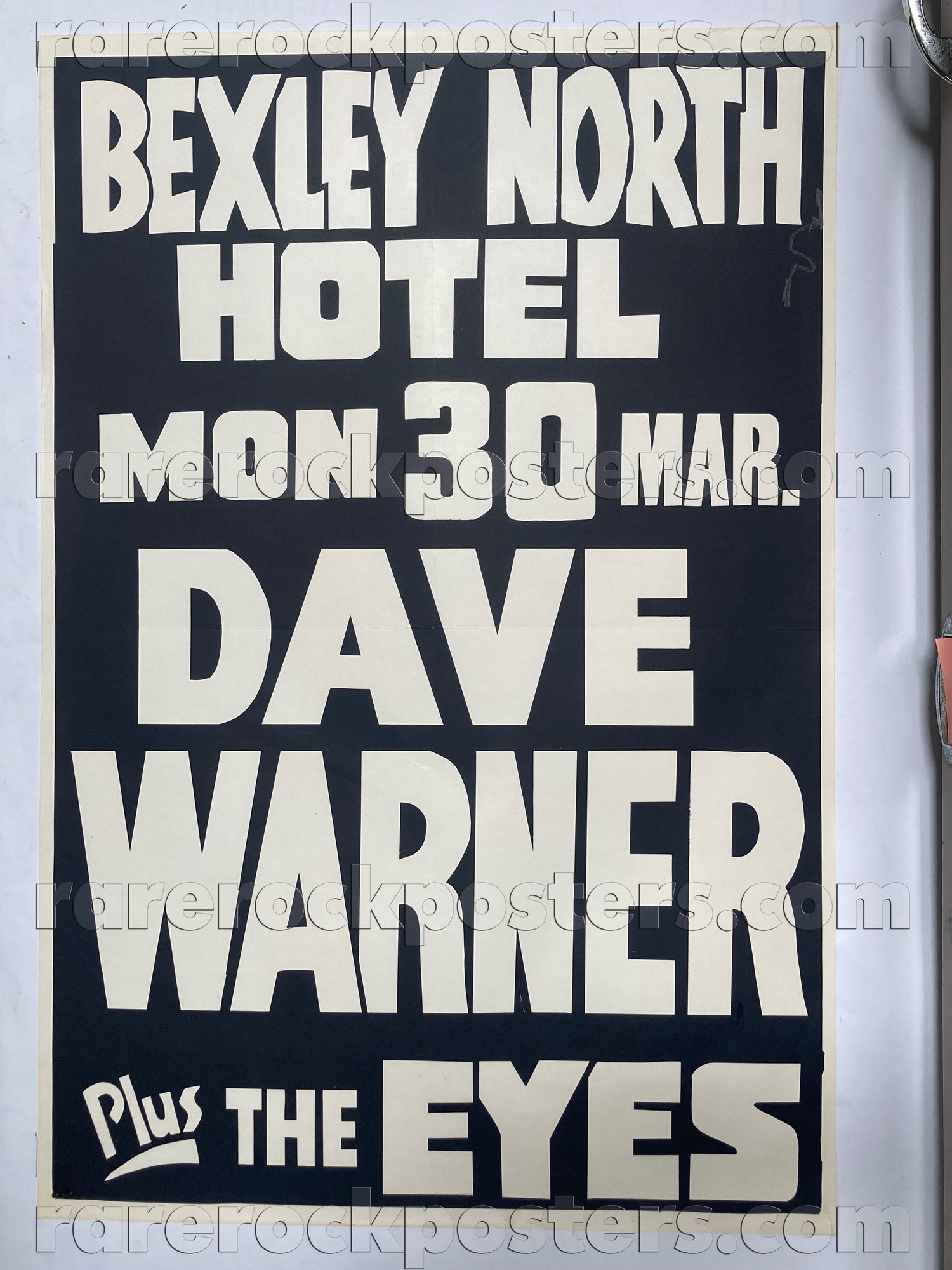 DAVE WARNER / THE EYES ~ ORIGINAL 1981 AUSTRALIAN GIG POSTER ~ BEXLEY NORTH ~ SYDNEY