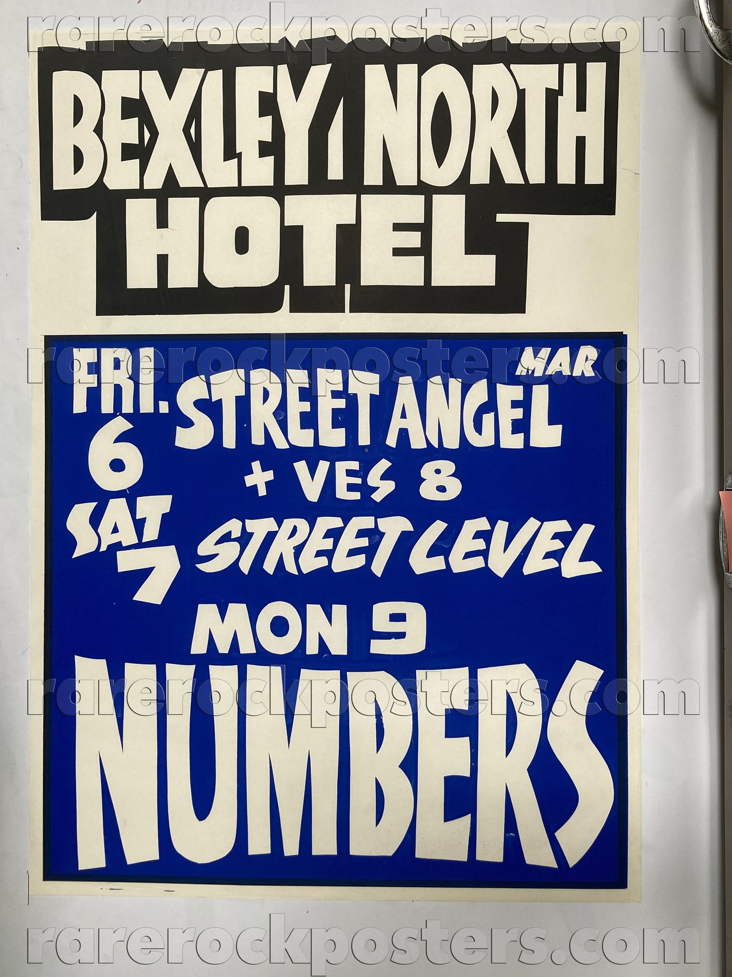 NUMBERS / STREET ANGEL / VES 8 ~ ORIGINAL 1981 AUSTRALIAN GIG POSTER ~ BEXLEY NORTH ~ SYDNEY