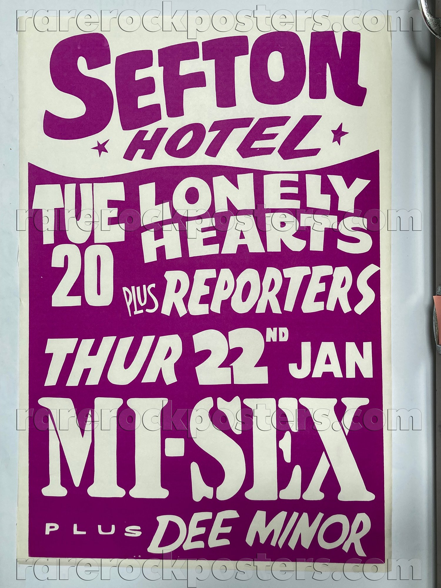 MI-SEX / DEE MINOR / LONELY HEARTS / REPORTERS ~ ORIGINAL 1981 AUST GIG POSTER ~ SEFTON HOTEL