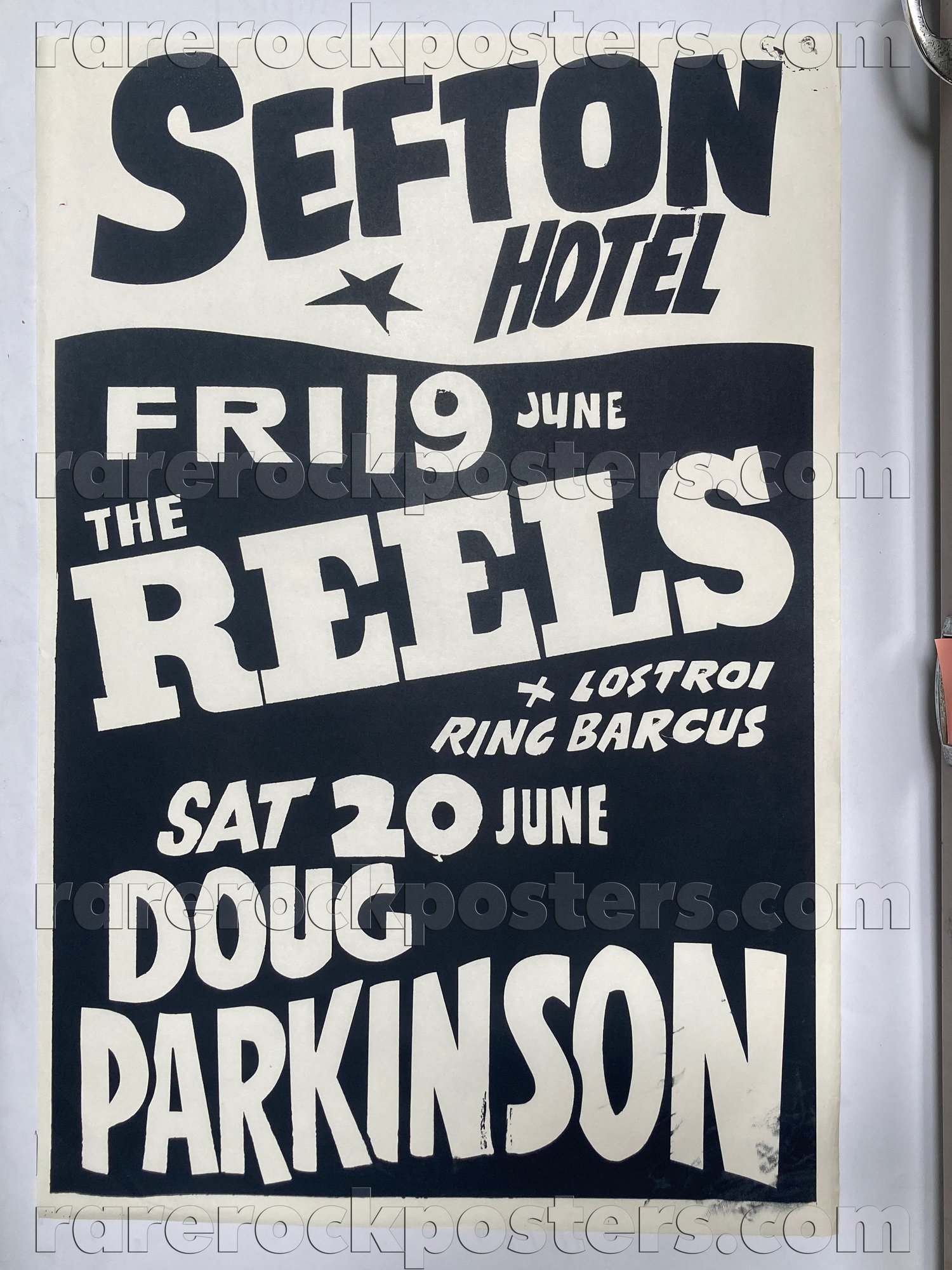 THE REELS / DOUG PARKINSON / LOS TRIO RINGBARKUS ~ ORIG 1981 AUST GIG POSTER ~ SEFTON HOTEL