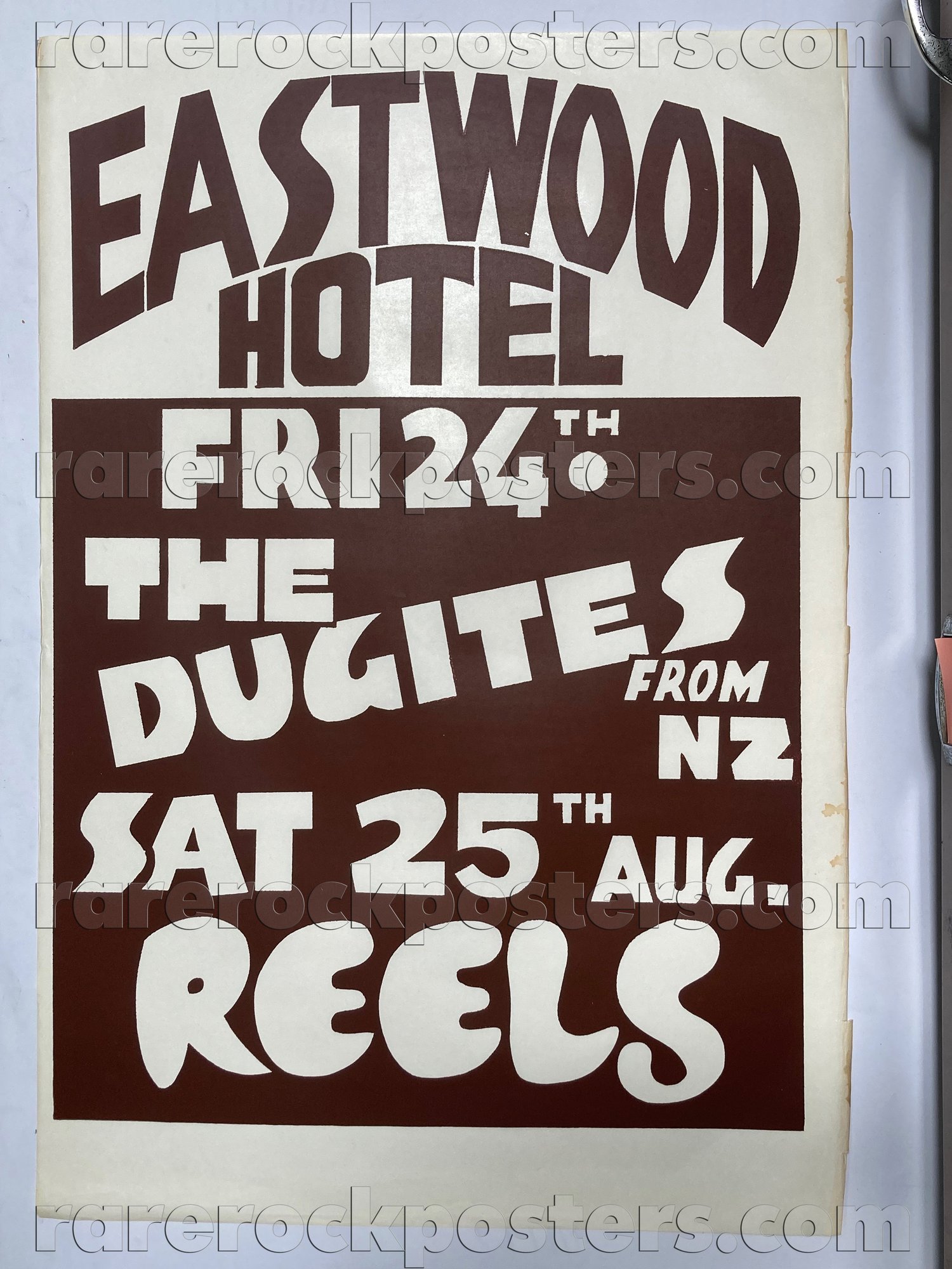 THE REELS / THE DUGITES ~ ORIGINAL 1979 AUST GIG POSTER ~ EASTWOOD HOTEL ~ SYDNEY