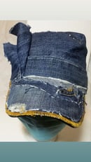 Image 3 of Tasty Raw Edge Denim “Indigo” Worker With Flare Cap