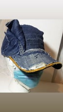 Image 2 of Tasty Raw Edge Denim “Indigo” Worker With Flare Cap