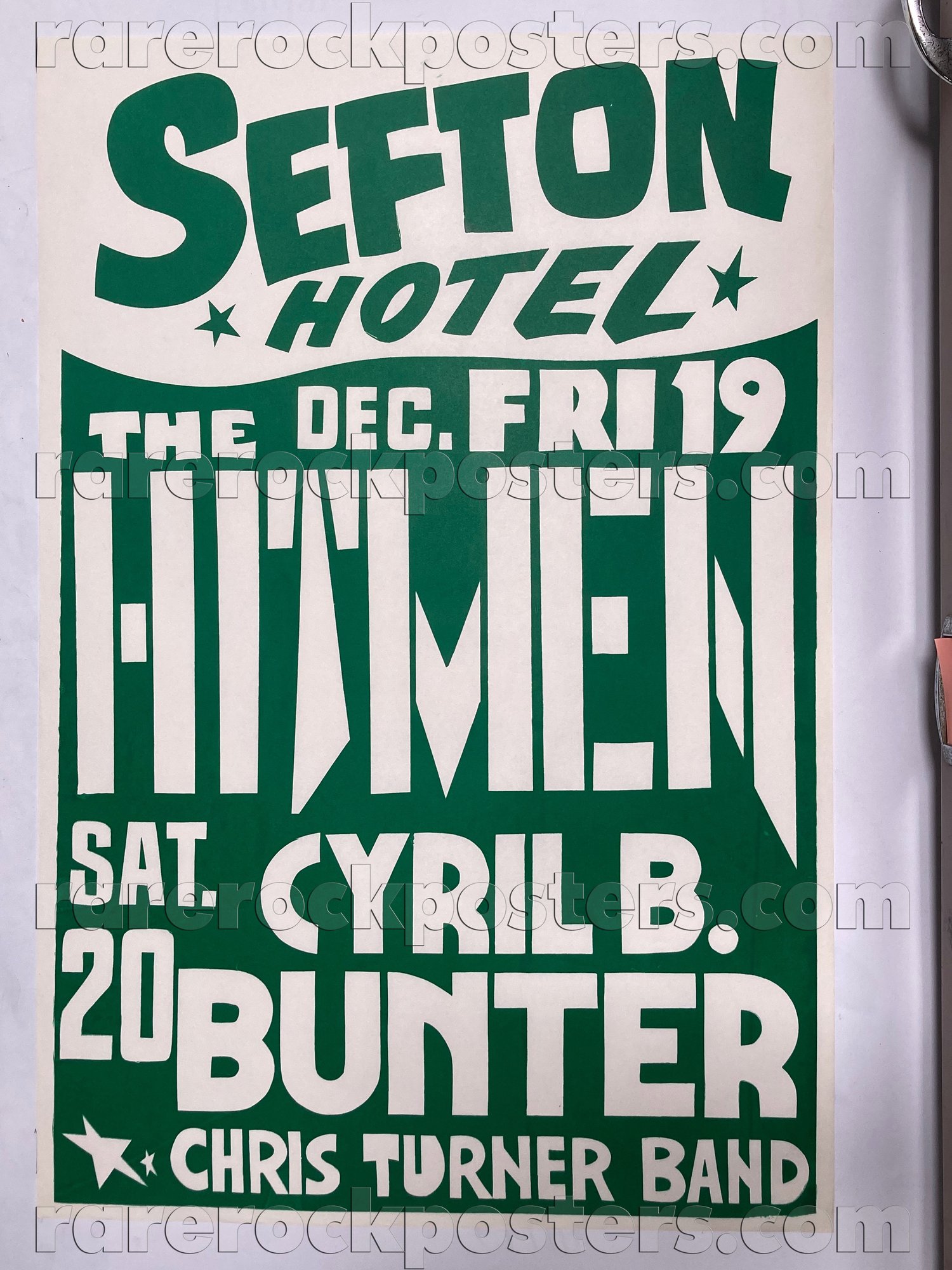 THE HITMEN / CYRIL B BUNTER / CHRIS TURNER ~ ORIG 1980 AUST GIG POSTER ~ SEFTON HOTEL