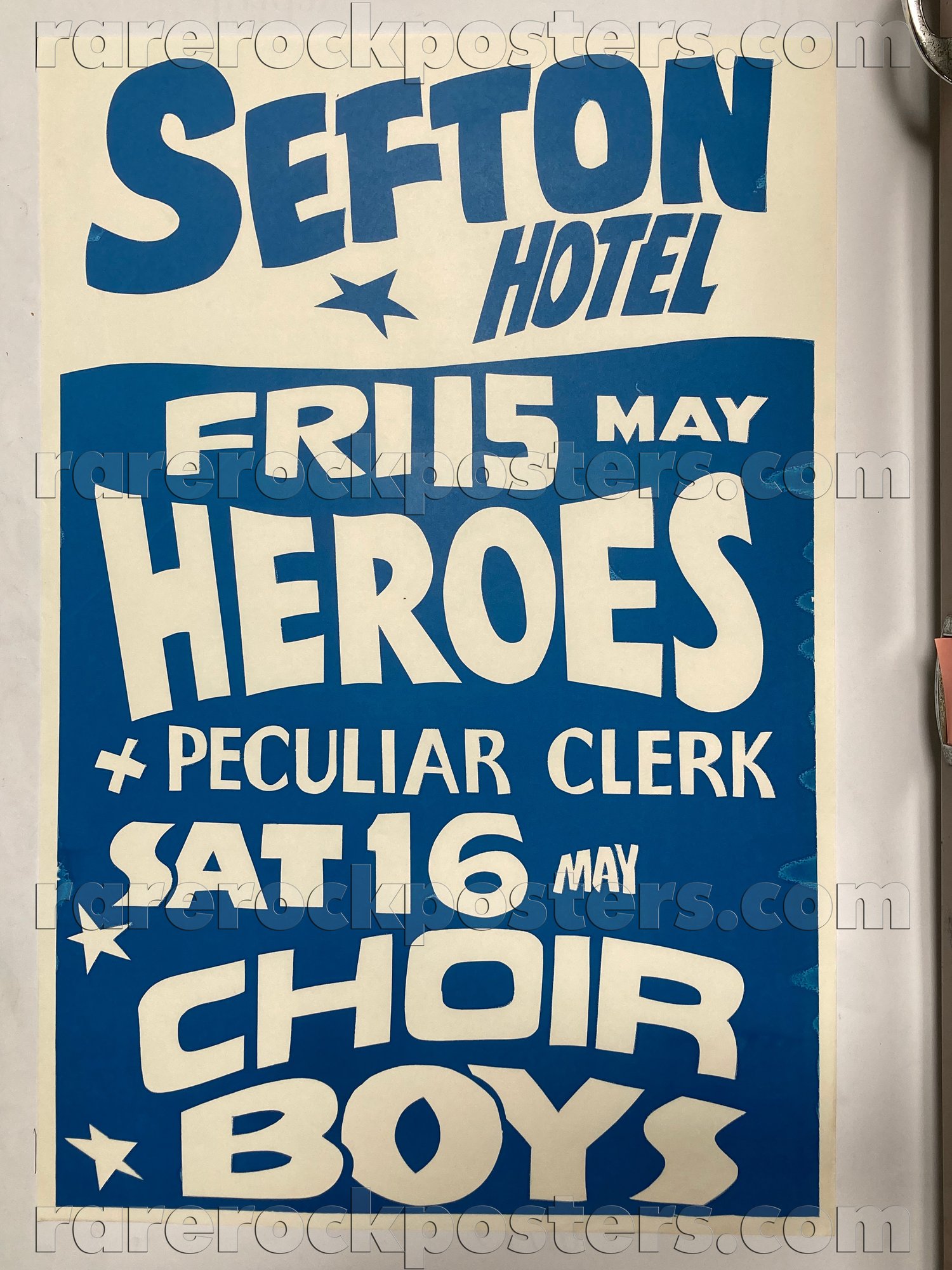 CHOIR BOYS / HEROES /  PECULIAR CLERK ~ ORIGINAL 1981 AUST GIG POSTER ~ SEFTON HOTEL