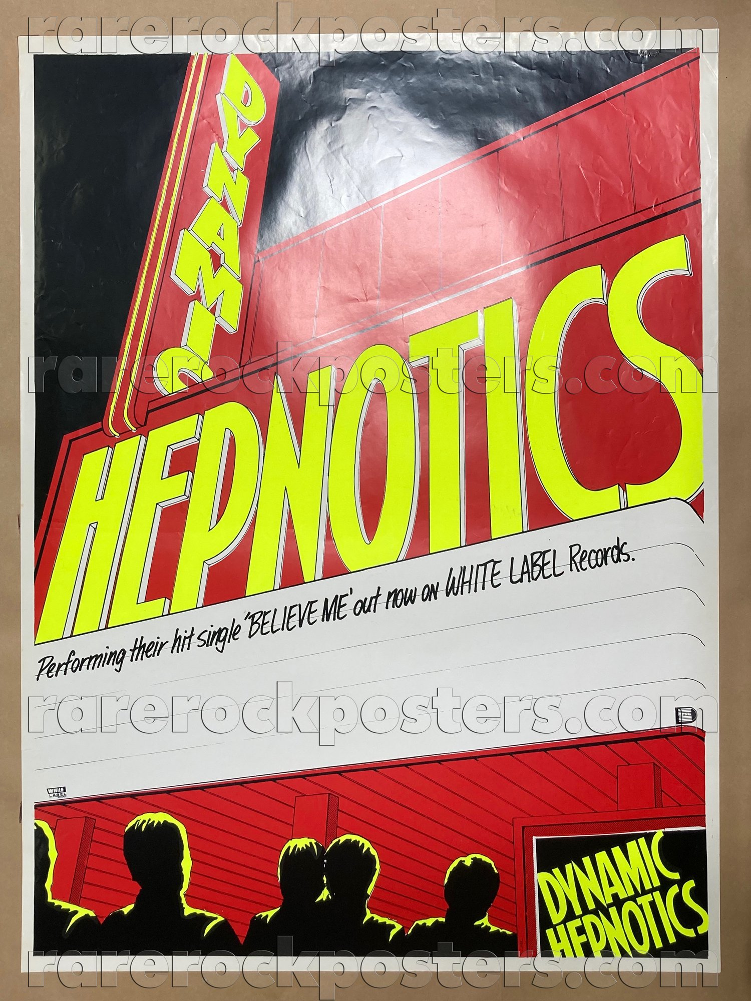 DYNAMIC HEPNOTICS ~ BELIEVE ME ~ ORIG 1985 AUST GIG BLANK / RECORD PROMO STREET POSTER