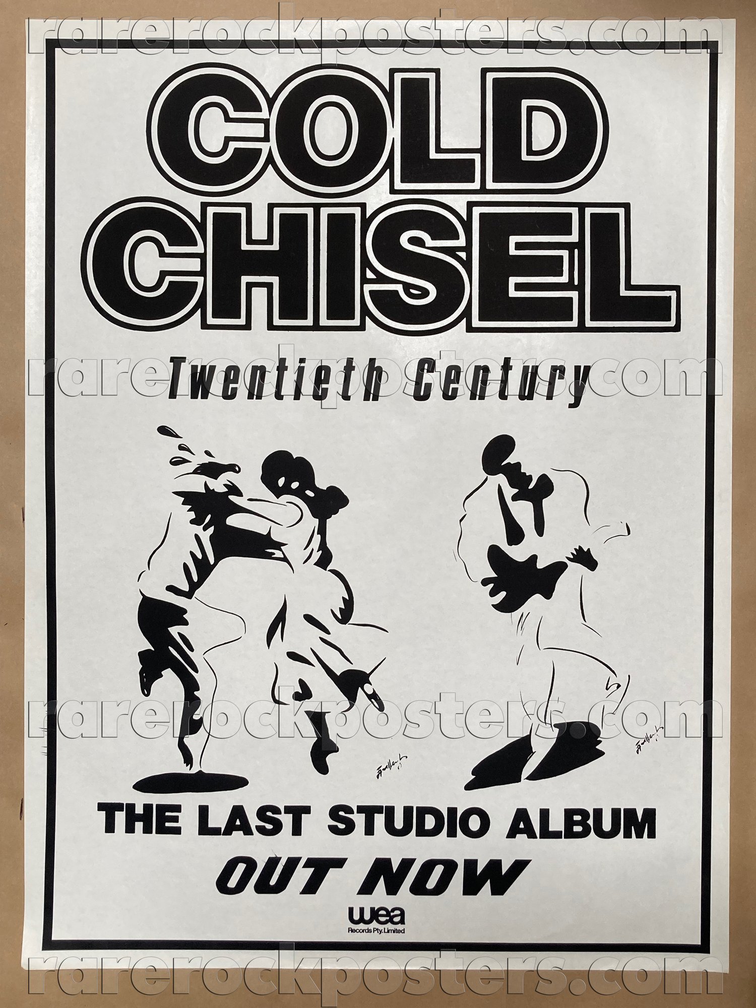 COLD CHISEL ~ TWENTIETH CENTURY ~ ORIG 1984 AUSTRALIAN RECORD PROMOTIONAL STREET POSTER