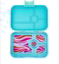 Image 1 of Yumbox Tapas Bento Box 4 Compartments Antibes Blue Groovy Tray