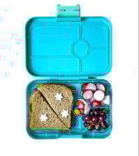 Image 3 of Yumbox Tapas Bento Box 4 Compartments Antibes Blue Groovy Tray