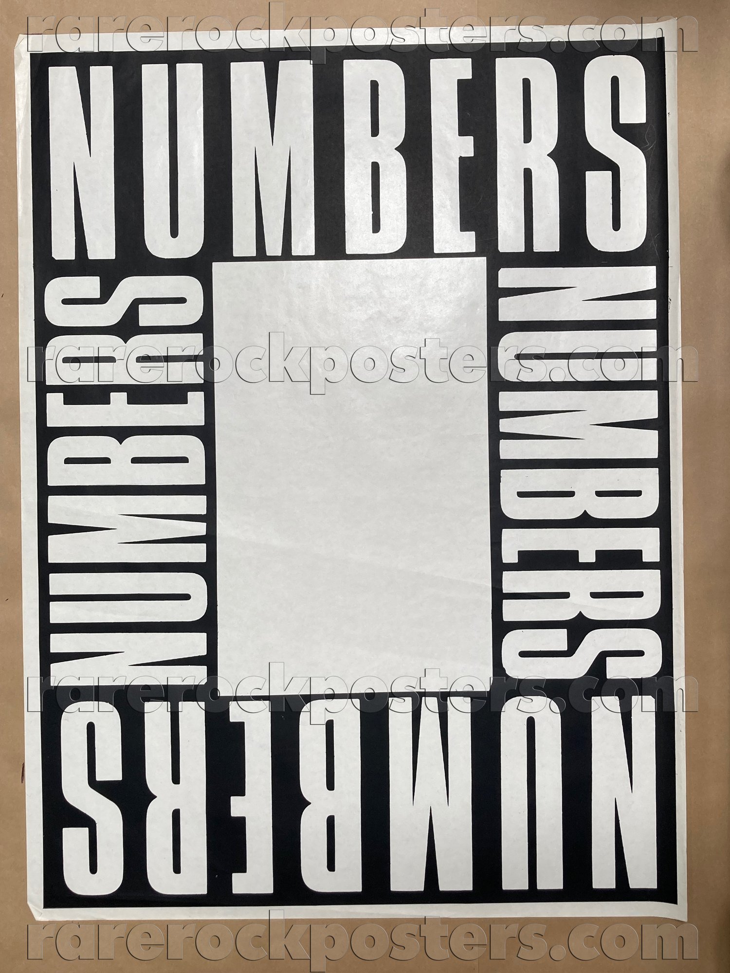 NUMBERS ~ ORIGINAL c.1981 AUSTRALIAN TOUR GIG BLANK STREET POSTER