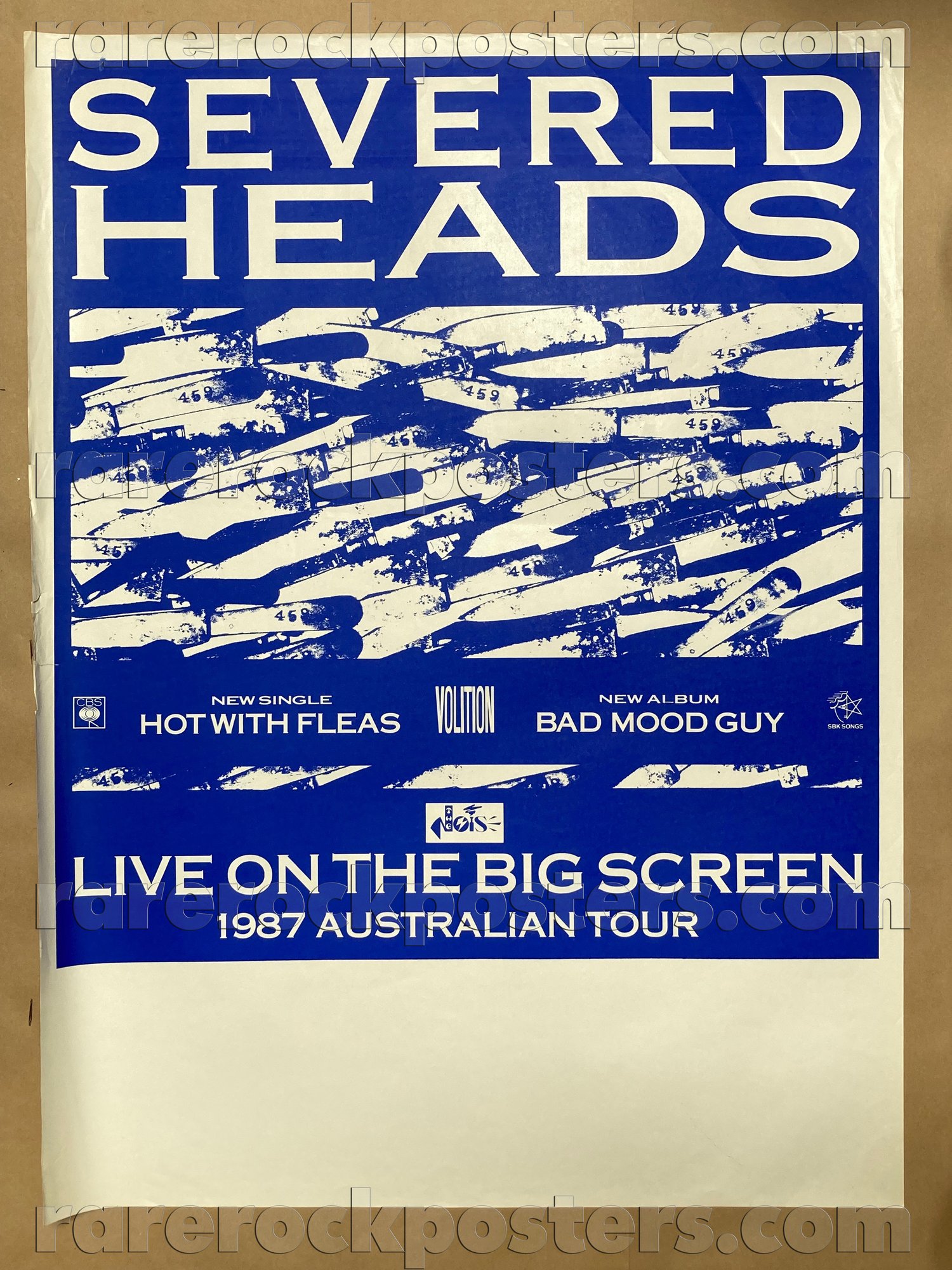 SEVERED HEADS ~ LIVE ON THE BIG SCREEN ~ ORIGINAL 1987 AUST GIG TOUR BLANK STREET POSTER