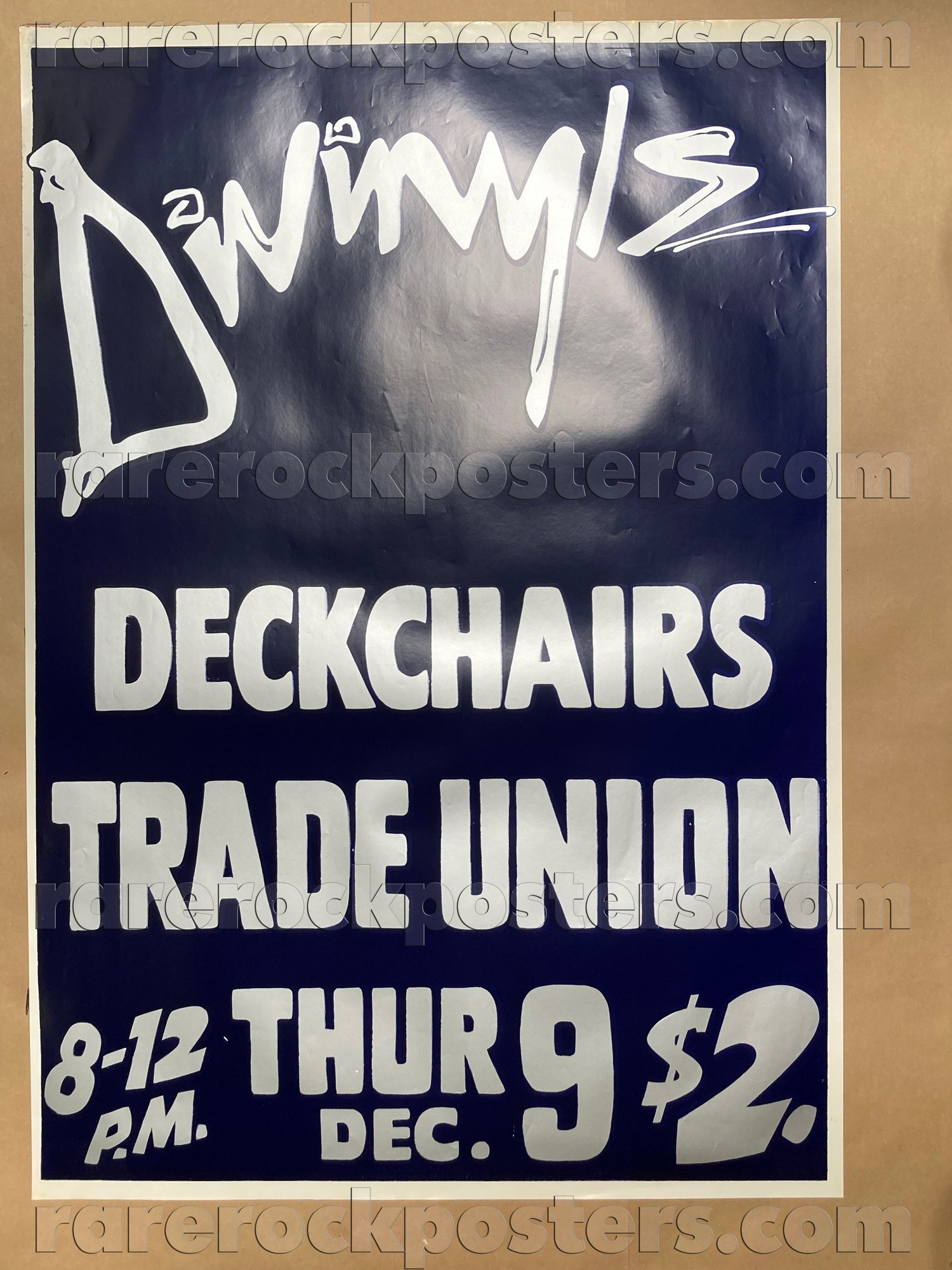 DIVINYLS / DECKCHAIRS OVERBOARD ~ ORIG 1982 AUST GIG STREET POSTER ~ TRADE UNION CLUB CLUB ~ SYDNEY