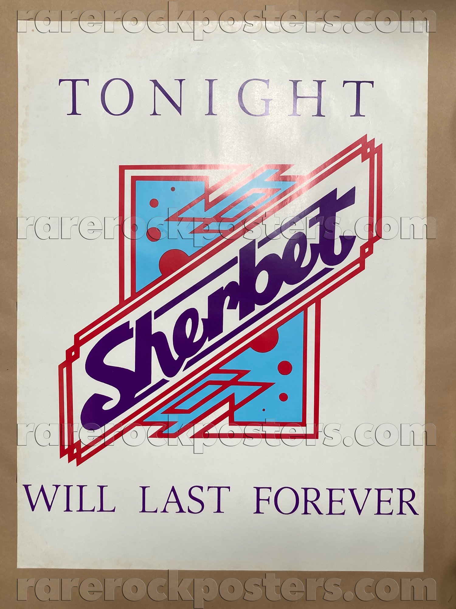 SHERBET ~ TONIGHT WILL LAST FOREVER ~ ORIG 1984 AUSTRALIAN RECORD PROMOTIONAL STREET POSTER