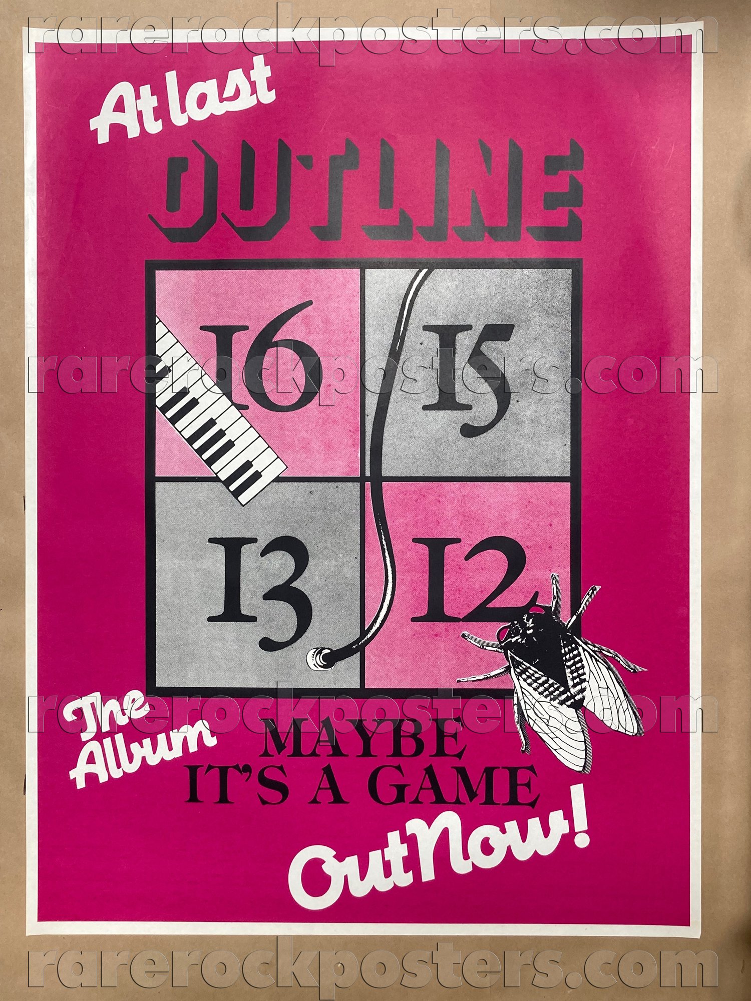 OUTLINE ~ MAYBE IT'S A GAME ~ ORIG 1981 AUSTRALIAN RECORD PROMOTIONAL STREET POSTER