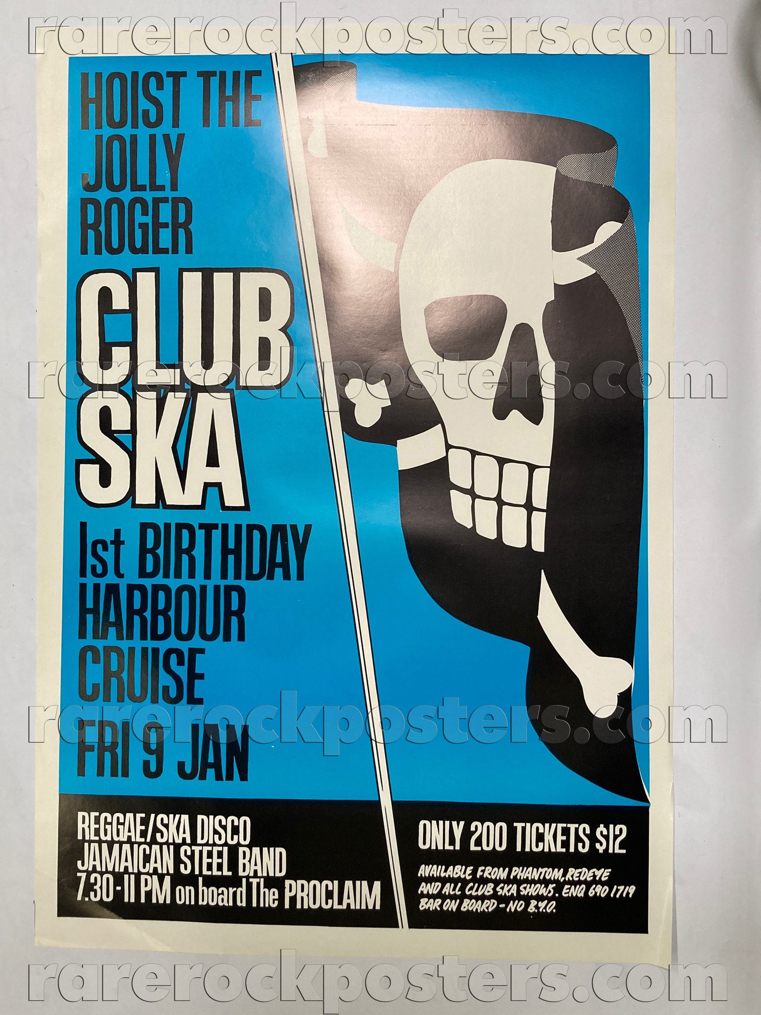 CLUB SKA ~ ORIGINAL 1987 AUSTRALIAN GIG POSTER ~ SYDNEY HARBOUR CRUISE