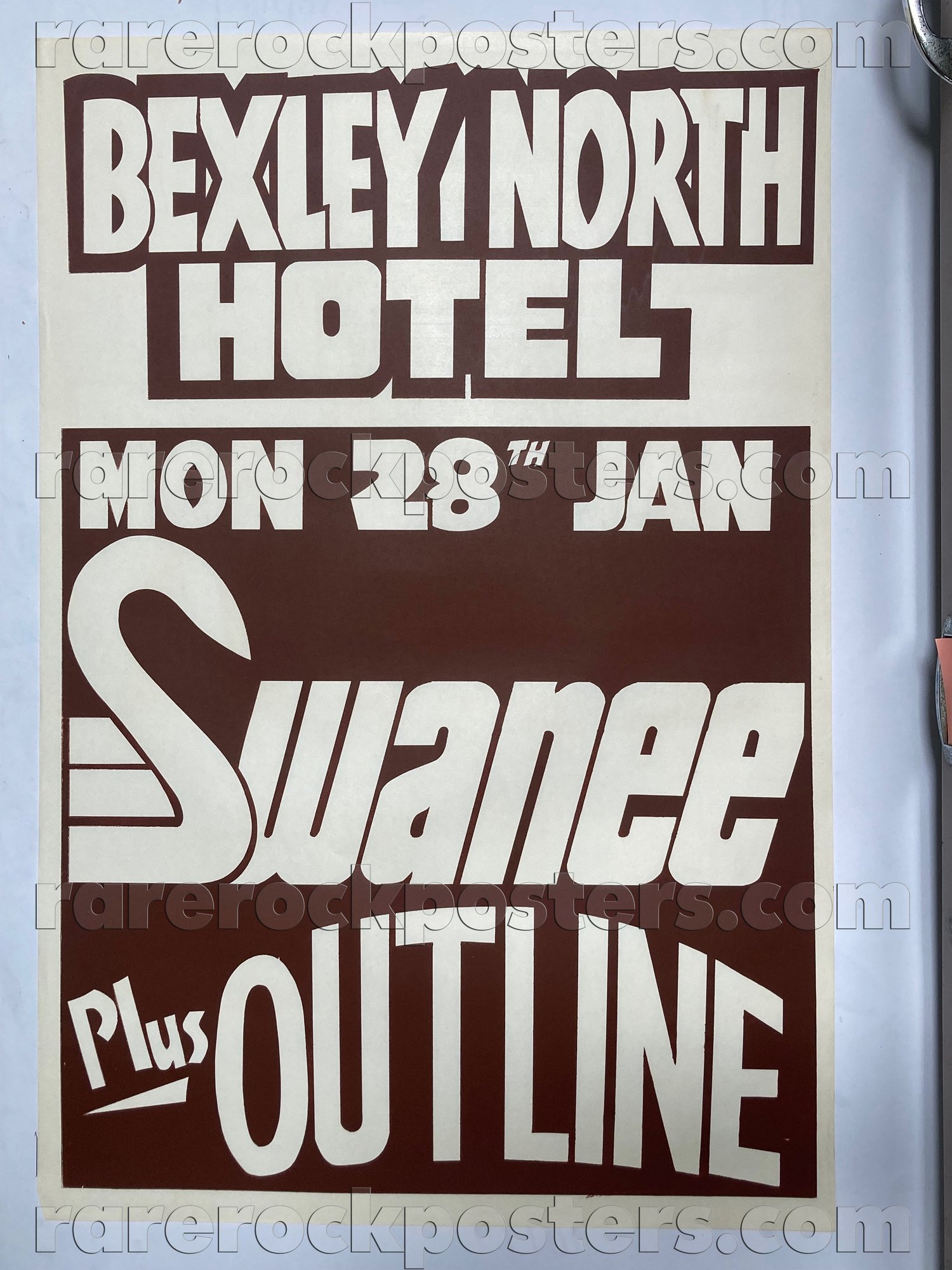 SWANEE / OUTLINE ~ ORIGINAL 1980 AUSTRALIAN GIG POSTER ~ BEXLEY NORTH ~ SYDNEY