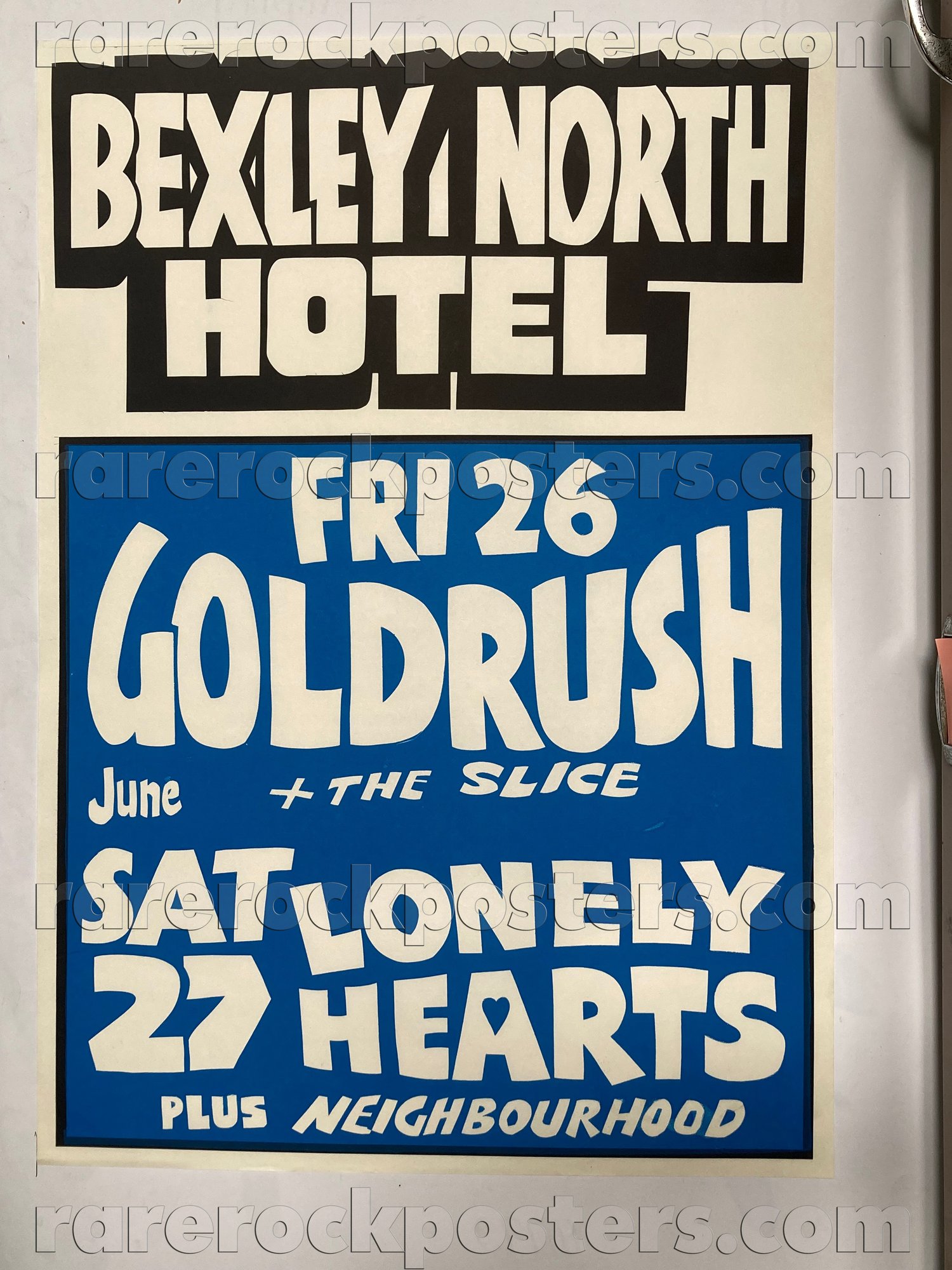 LONELY HEARTS /  GOLD RUSH / THE SLICE ~ ORIGINAL 1981 AUSTRALIAN GIG POSTER ~ BEXLEY NORTH ~ SYDNEY