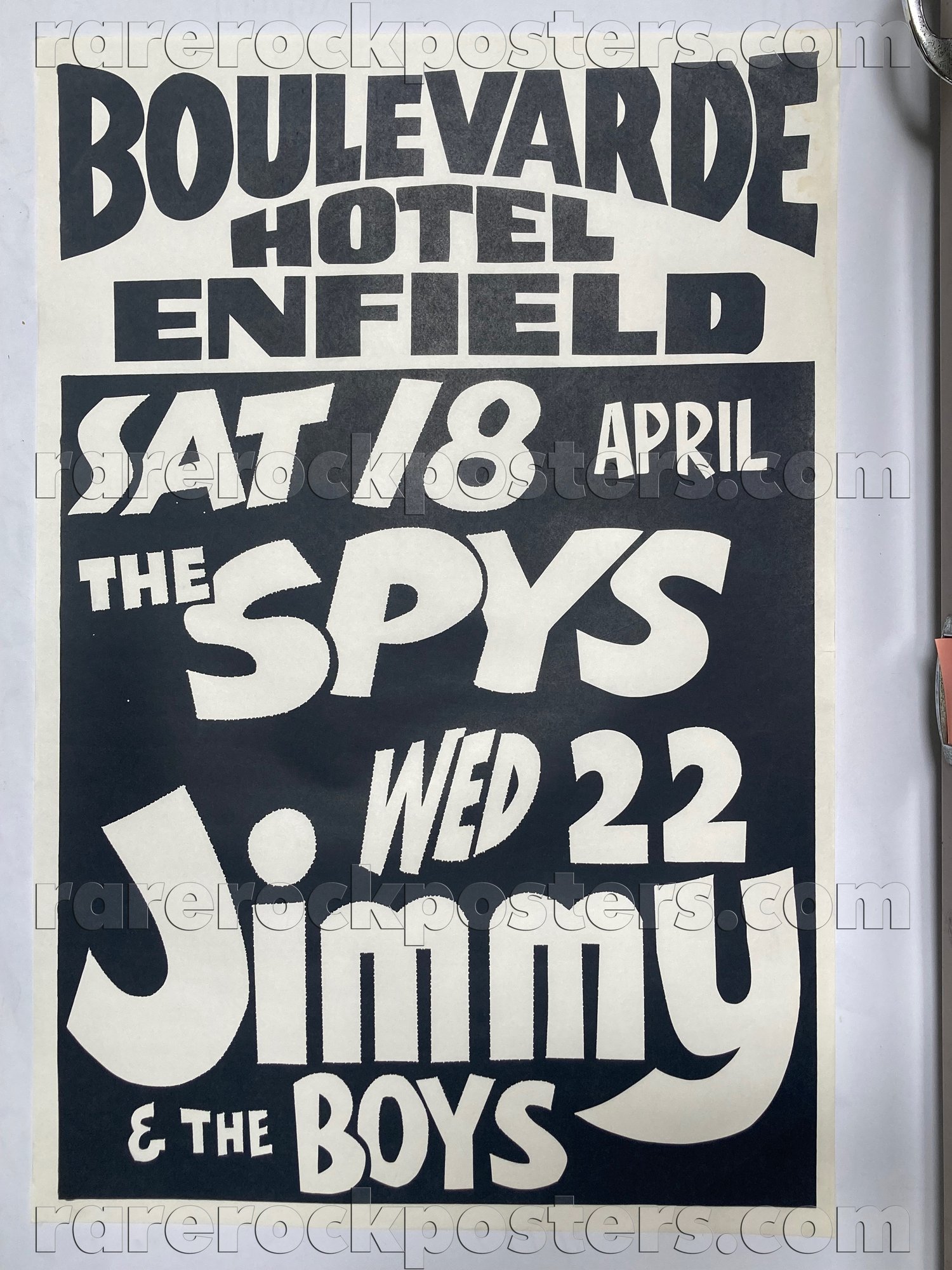 JIMMY & THE BOYS / THE SPYS ~ ORIGINAL 1981 AUSTRALIAN GIG POSTER ~ ENFIELD BLVD ~ SYDNEY