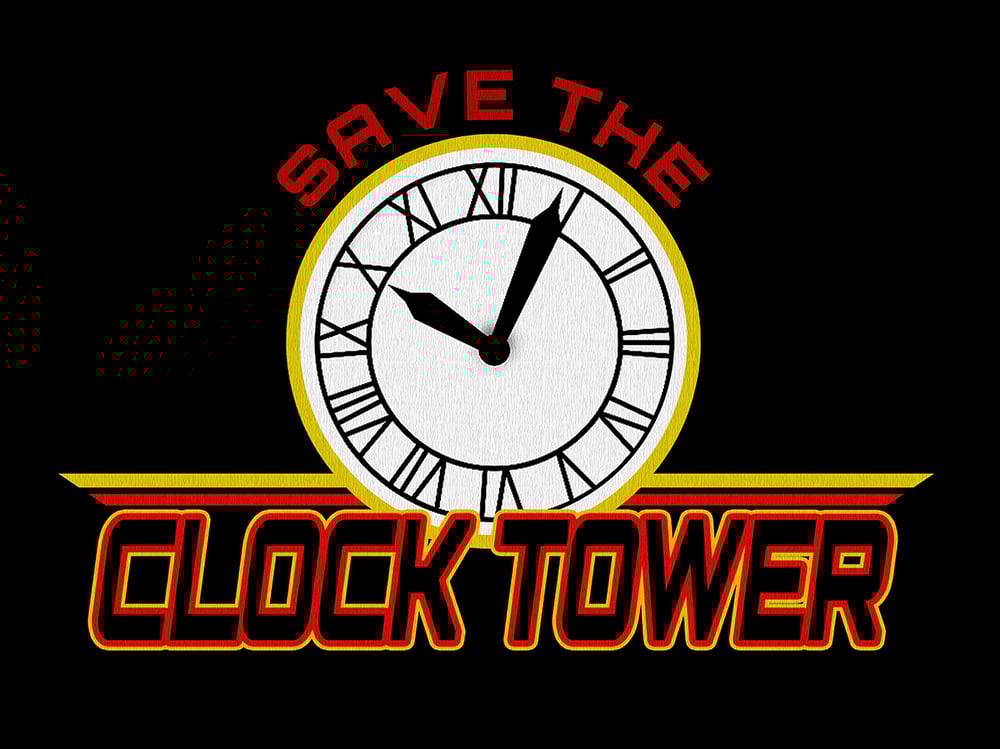 Image of Save the Clock Tower T-shirt inspired by Back to the Future