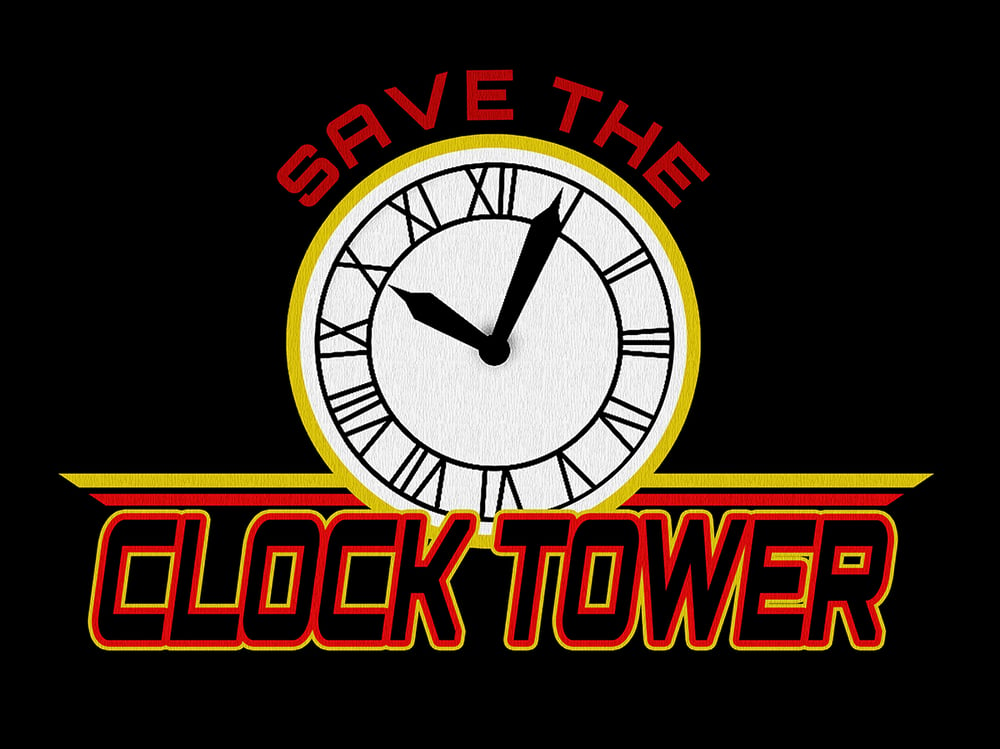 Image of Save the Clock Tower T-shirt inspired by Back to the Future