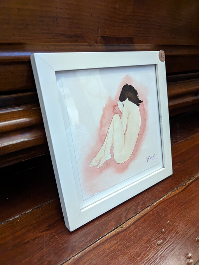 April Sleeping Watercolor (framed)