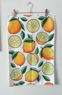 Image 2 of Microfibre Waffle Tea Towel - Lemons