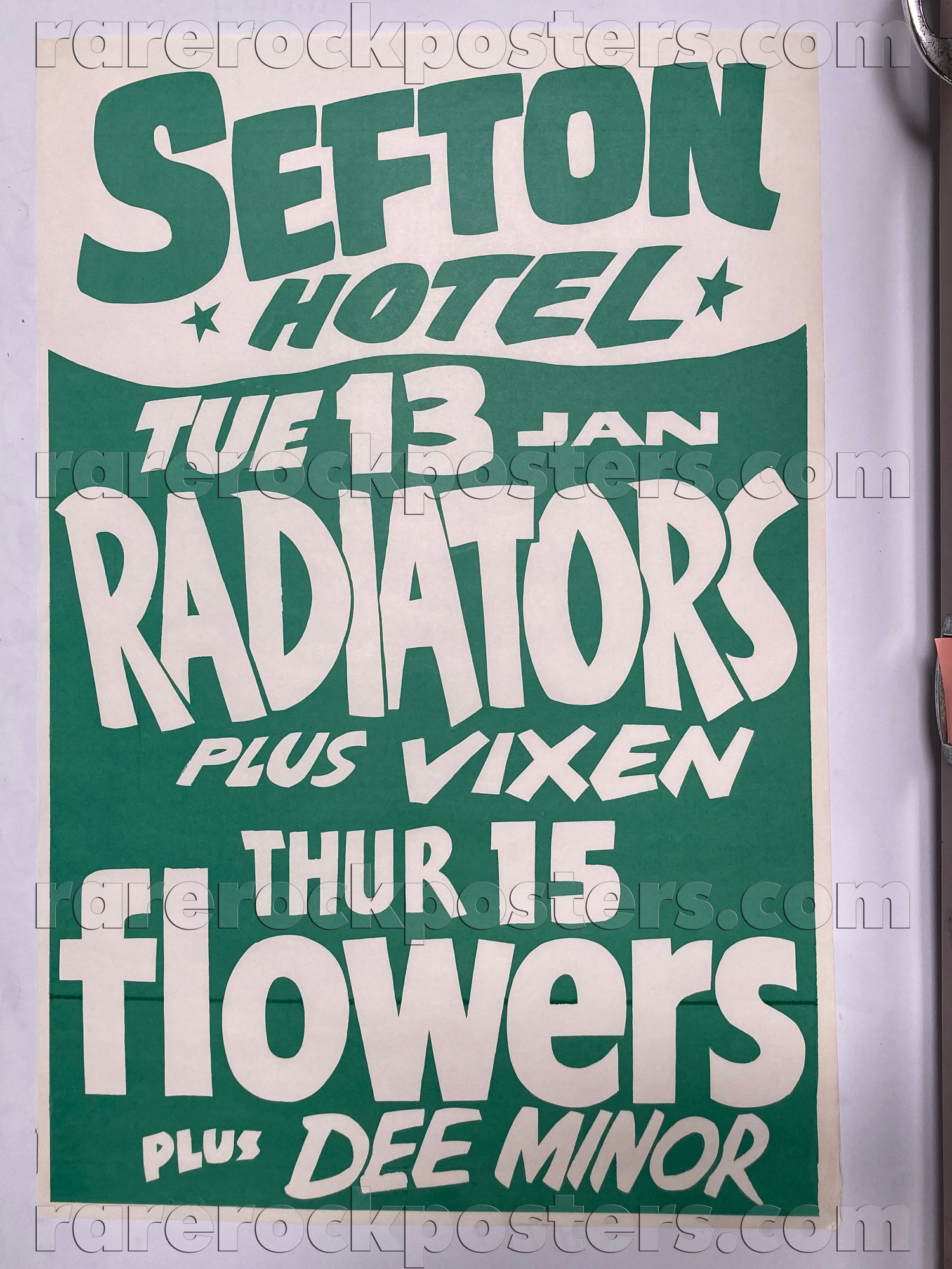 FLOWERS / RADIATORS / DEE MINOR / VIXEN ~ ORIGINAL 1981 AUST GIG POSTER ~ SEFTON HOTEL ~ SYDNEY