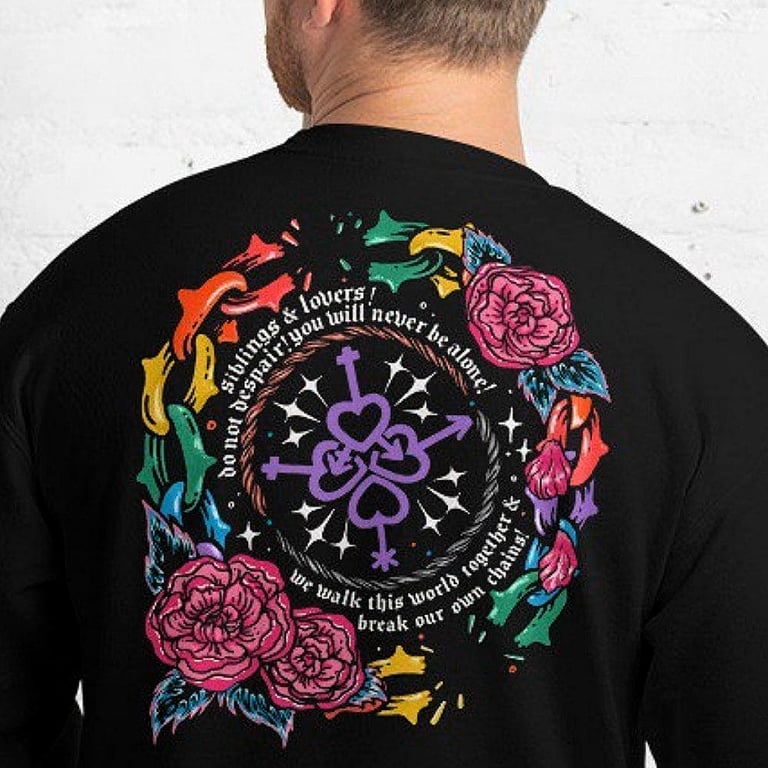 Queer Solidarity Forever Embroidered Unisex Sweatshirt Image 2