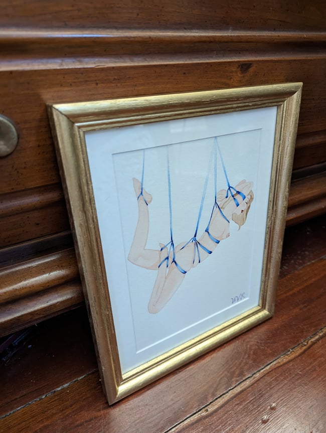 Skyler Shibari Watercolor (framed)