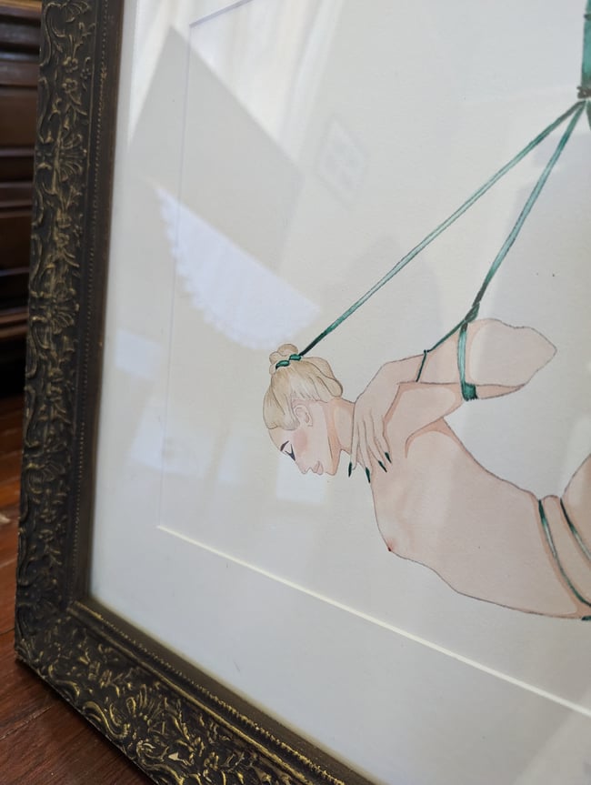 Addison Shibari Watercolor (framed)