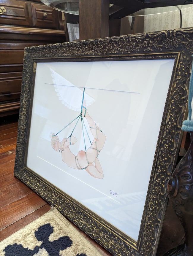 Addison Shibari Watercolor (framed)