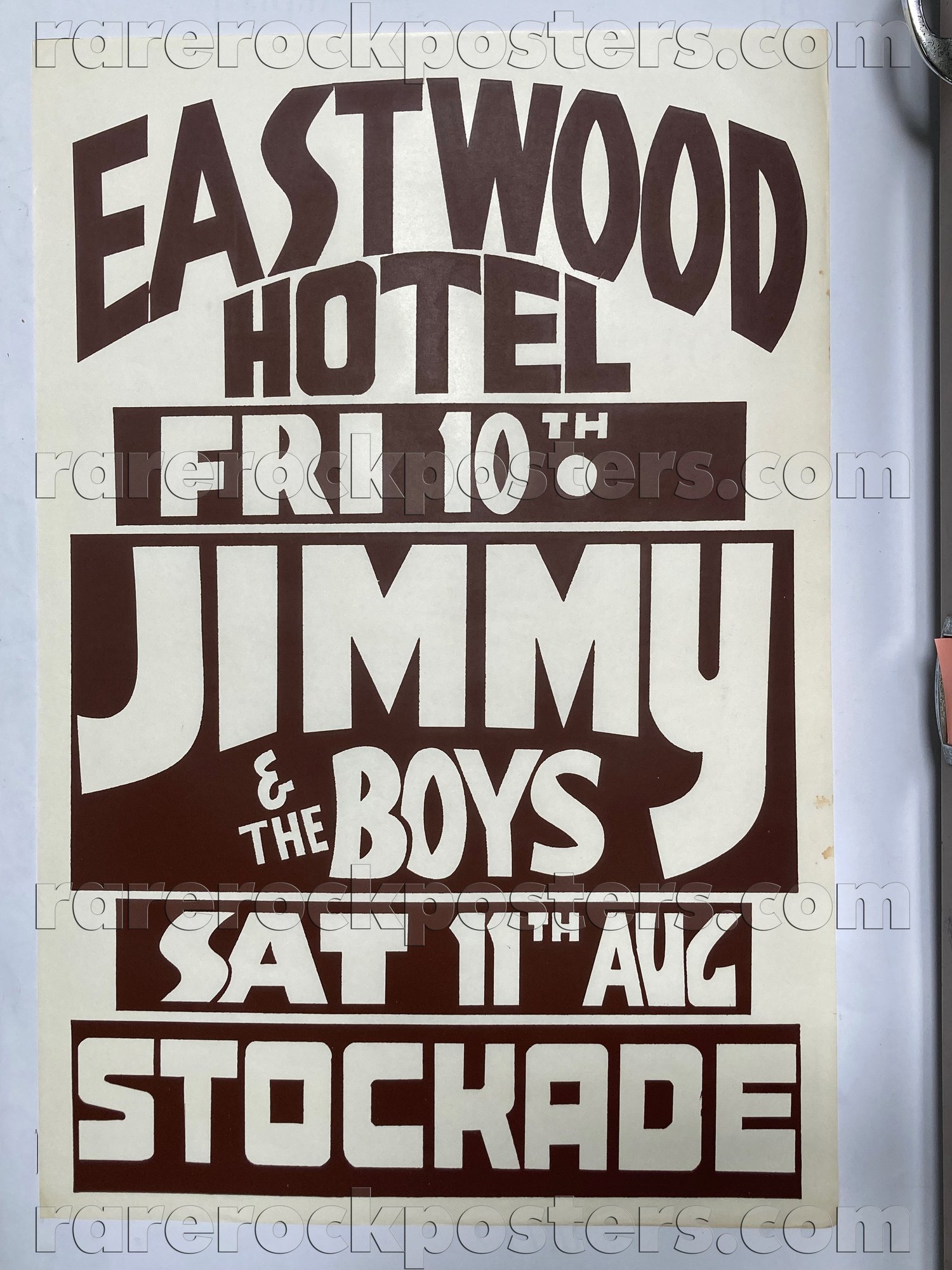 JIMMY & THE BOYS / STOCKADE ~ ORIGINAL 1979 AUST GIG POSTER ~ EASTWOOD HOTEL ~ SYDNEY