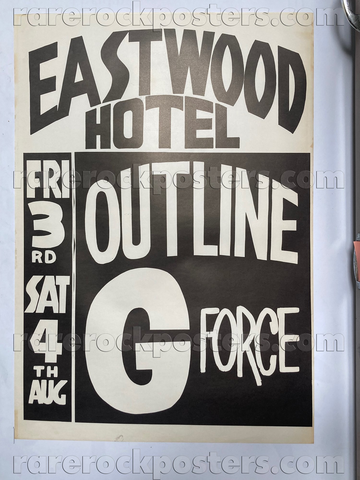 OUTLINE / G FORCE ~ ORIGINAL 1979 AUST GIG POSTER ~ EASTWOOD HOTEL ~ SYDNEY