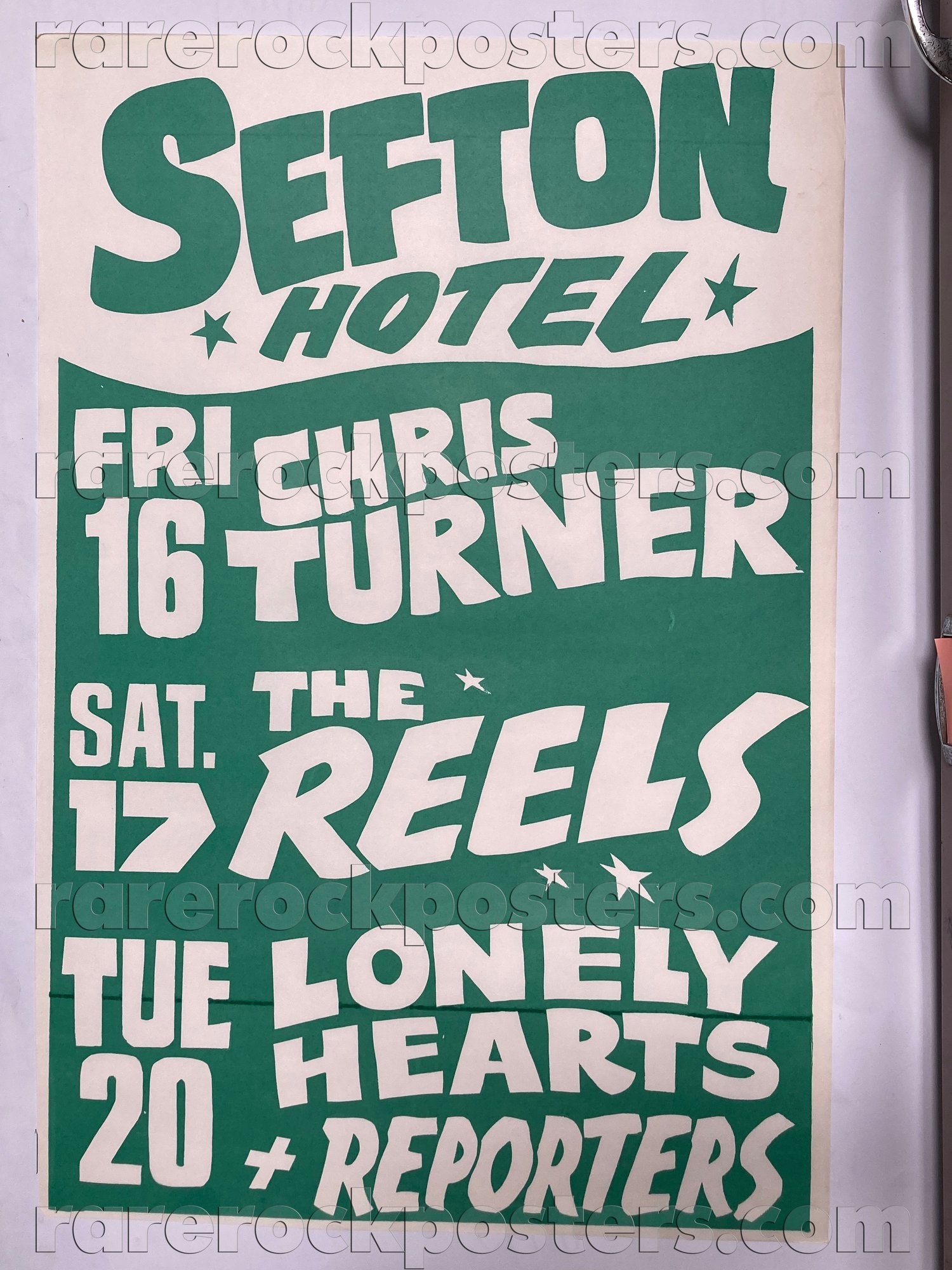 THE REELS / LONELY HEARTS / CHRIS TURNER ~ ORIGINAL 1981 AUST GIG POSTER ~ SEFTON HOTEL ~ SYDNEY