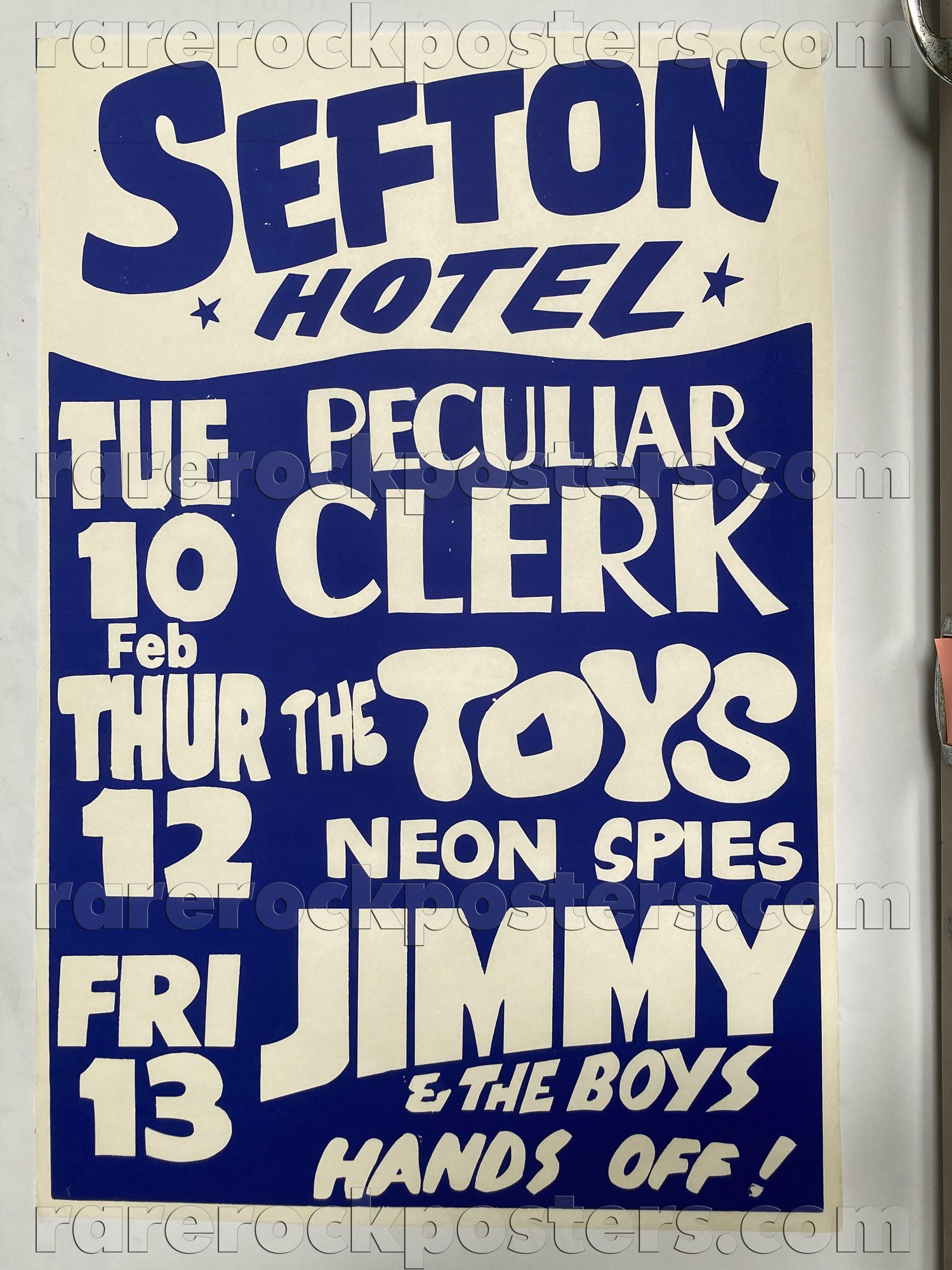 JIMMY & THE BOYS / THE TOYS / PECULIAR CLERK / NEON SPYS ~ ORIG 1981 AUST GIG POSTER ~ SEFTON HOTEL