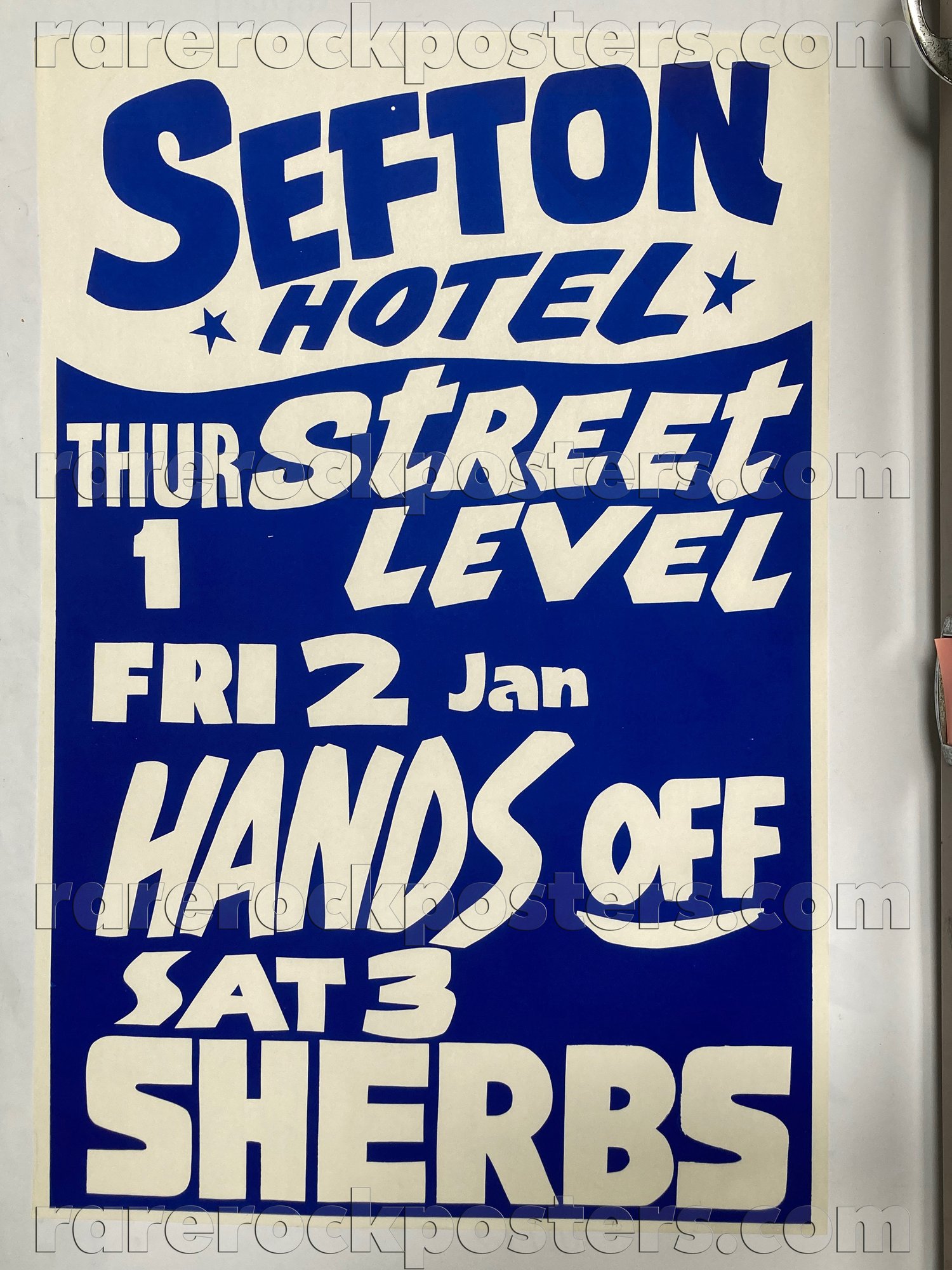 SHERBS / HANDS OFF / STREET LEVEL ~ ORIG 1981 AUST GIG POSTER ~ SEFTON HOTEL ~ SYDNEY