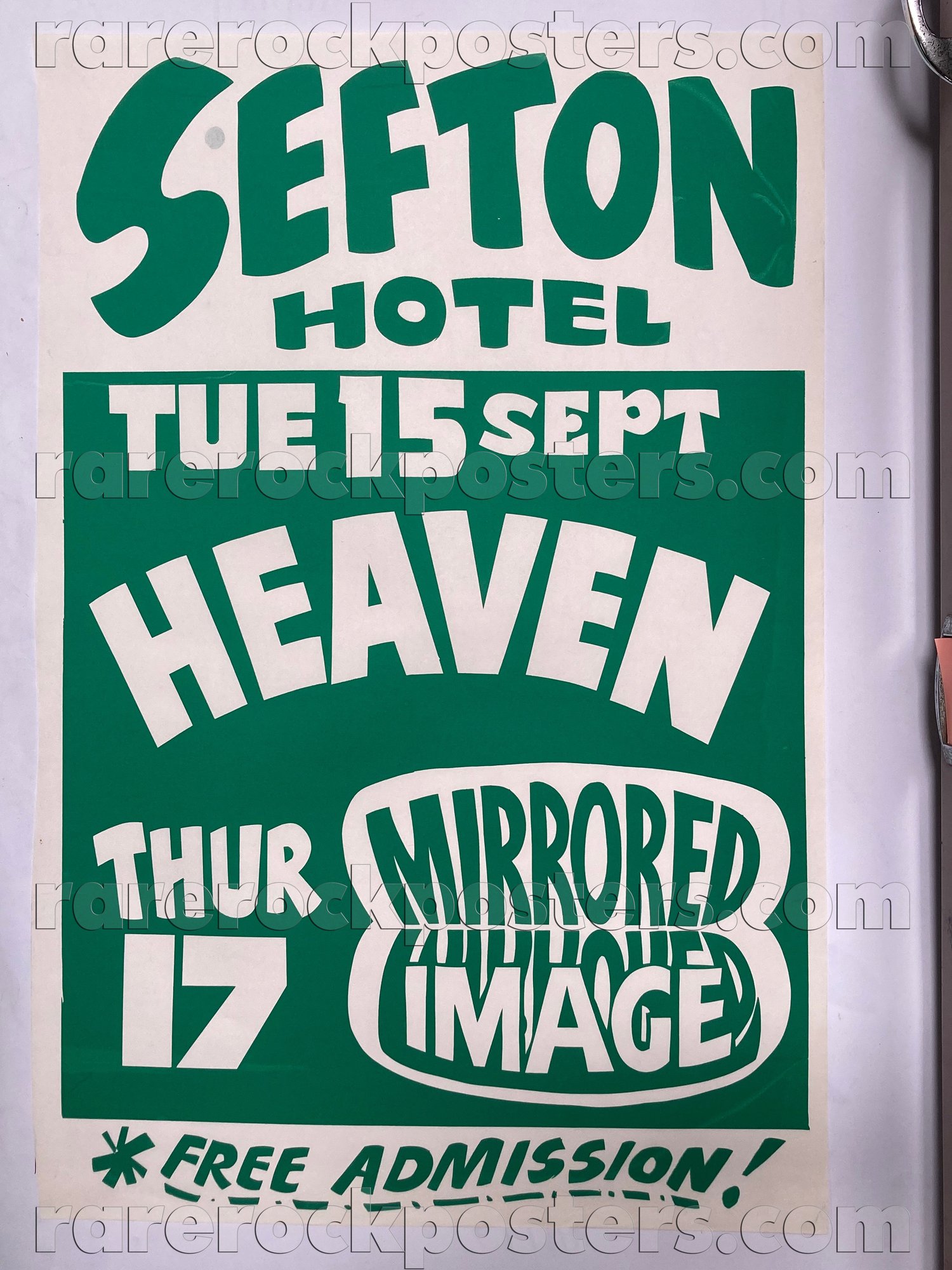 HEAVEN / MIRRORED IMAGE ~ ORIG 1981 AUST GIG POSTER ~ SEFTON HOTEL ~ SYDNEY