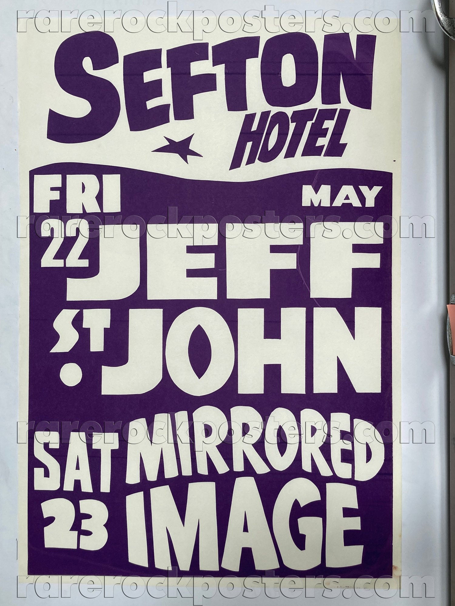 JEFF ST JOHN / MIRRORED IMAGE ~ ORIG 1981 AUST GIG POSTER ~ SEFTON HOTEL ~ SYDNEY