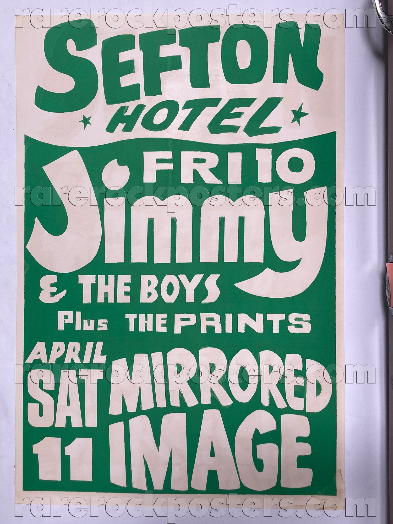JIMMY & THE BOYS / THE PRINTS / MIRRORED IMAGE ~ ORIGINAL 1981 AUST GIG POSTER ~ SEFTON HOTEL