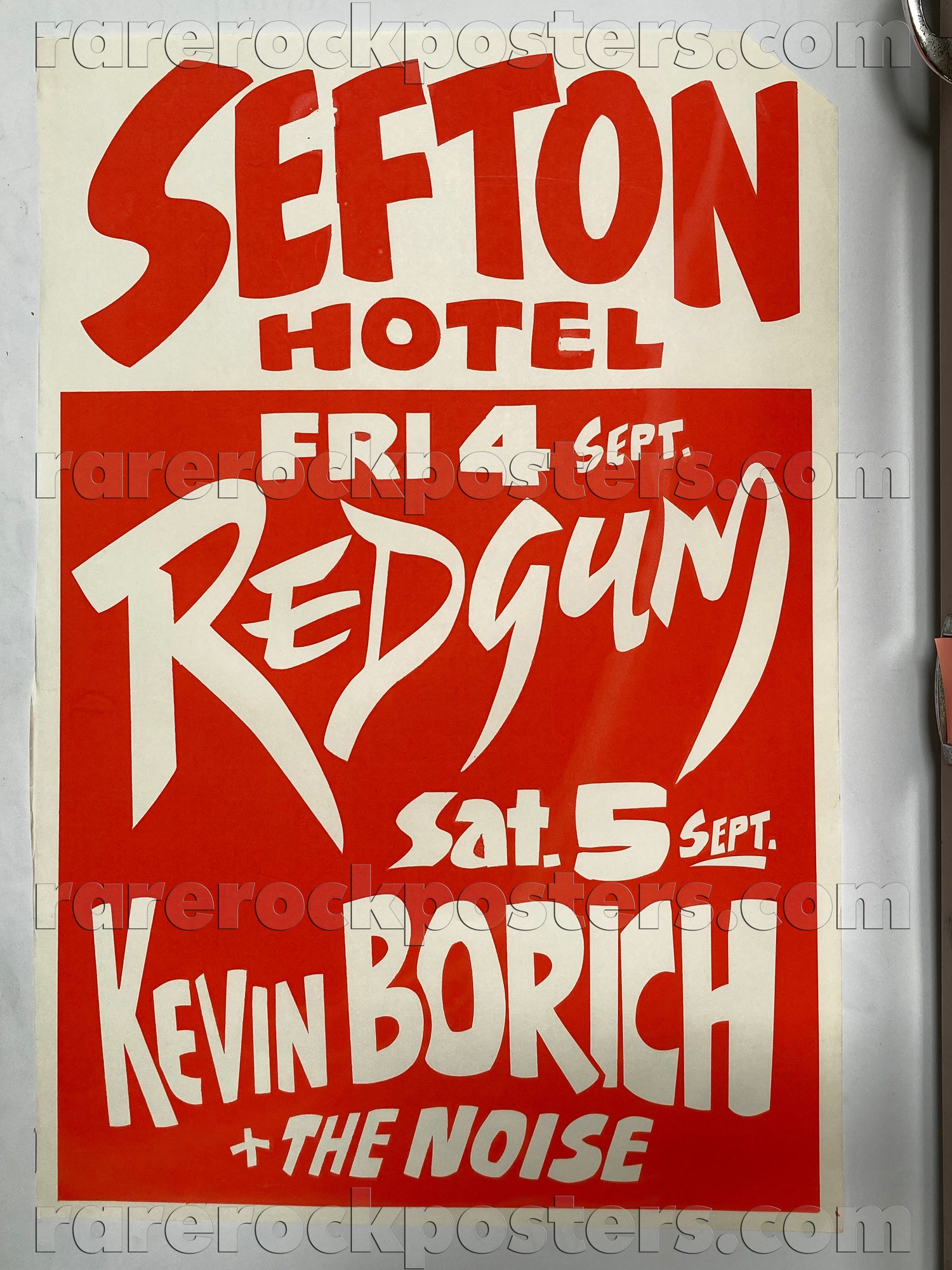 REDGUM / KEVIN BORICH / THE NOISE ~ ORIGINAL 1981 AUST GIG POSTER ~ SEFTON HOTEL ~ SYDNEY